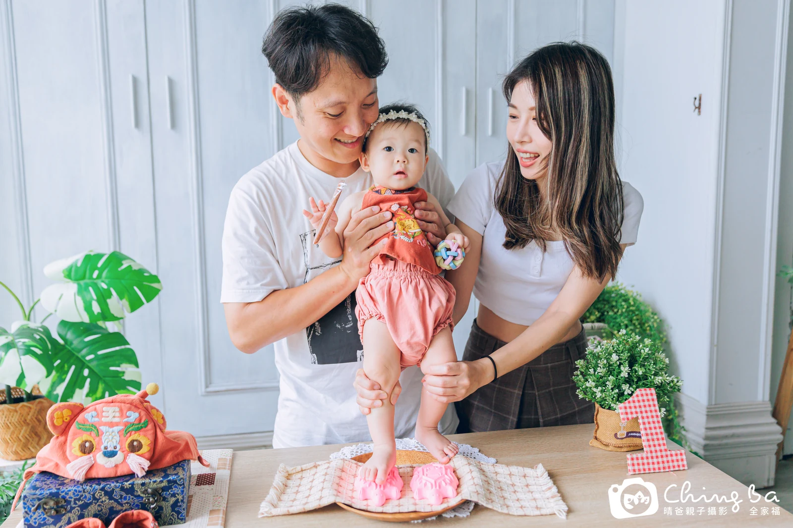 貝果的台中小家庭抓周拍攝現場