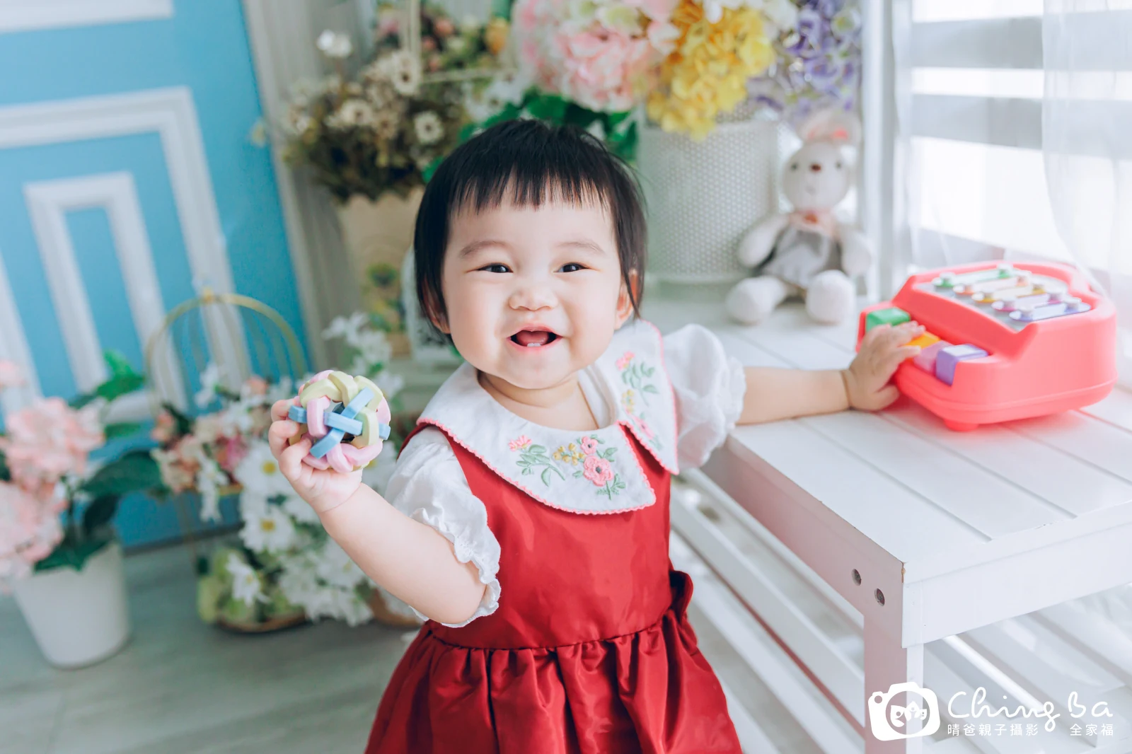小如 1 歲寶貝 台中小家庭抓周紀念照｜晴爸親子攝影
