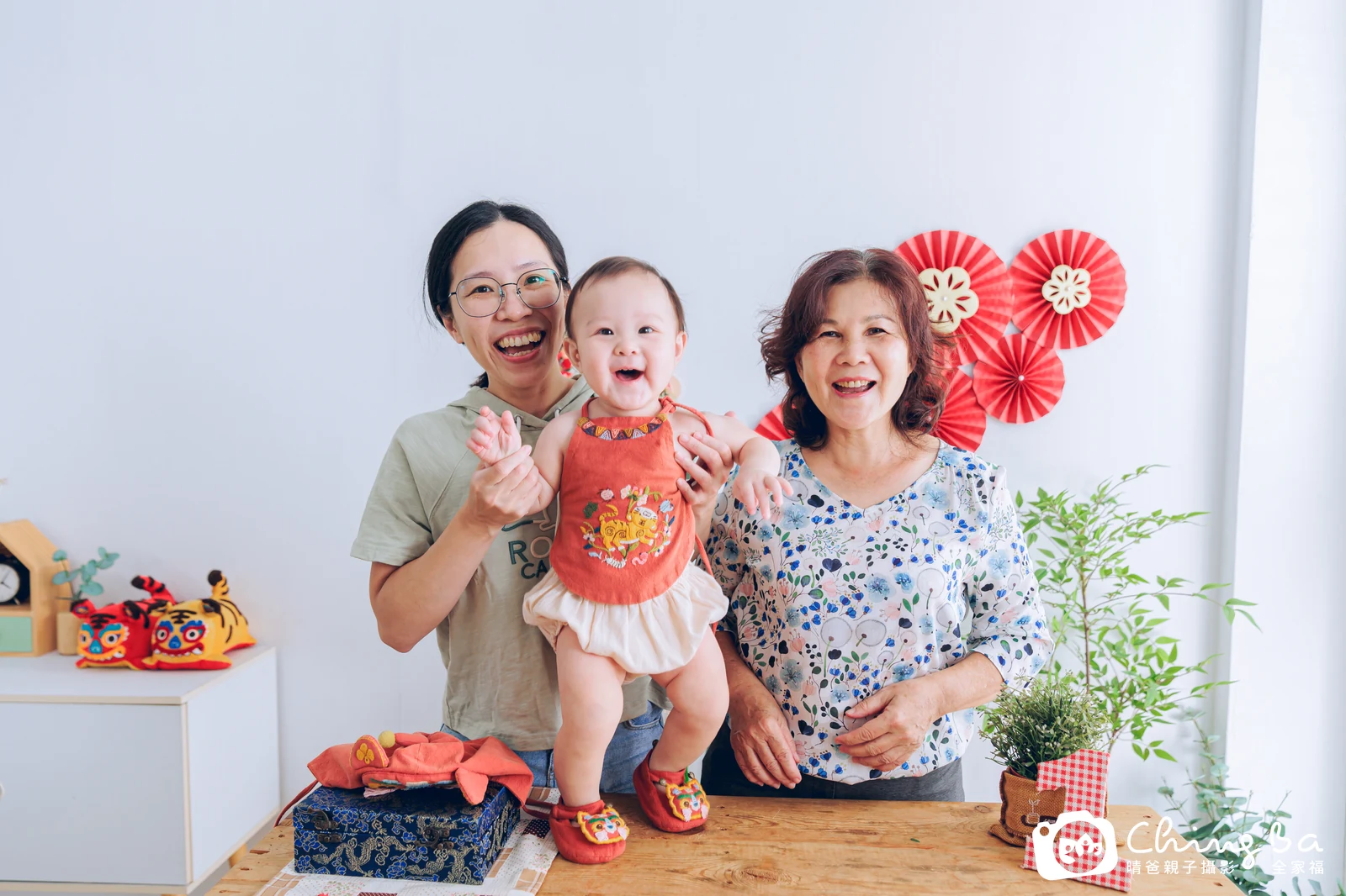 評的台中小家庭抓周拍攝現場
