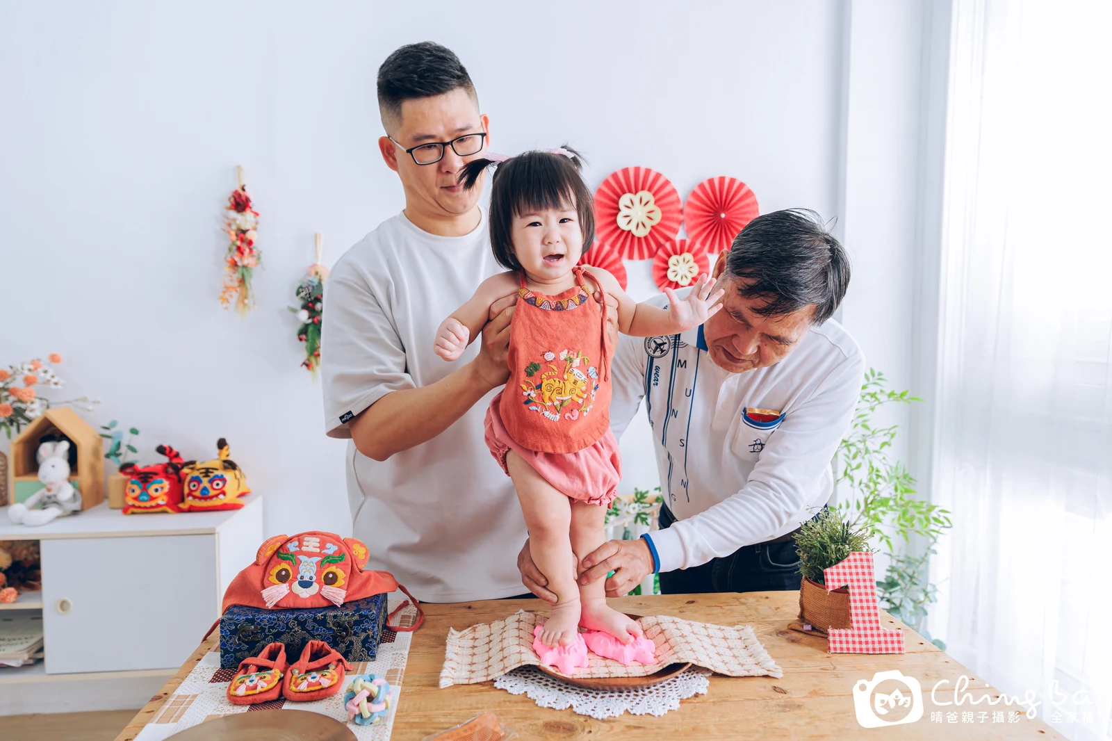 紅豆的台中小家庭抓周拍攝現場