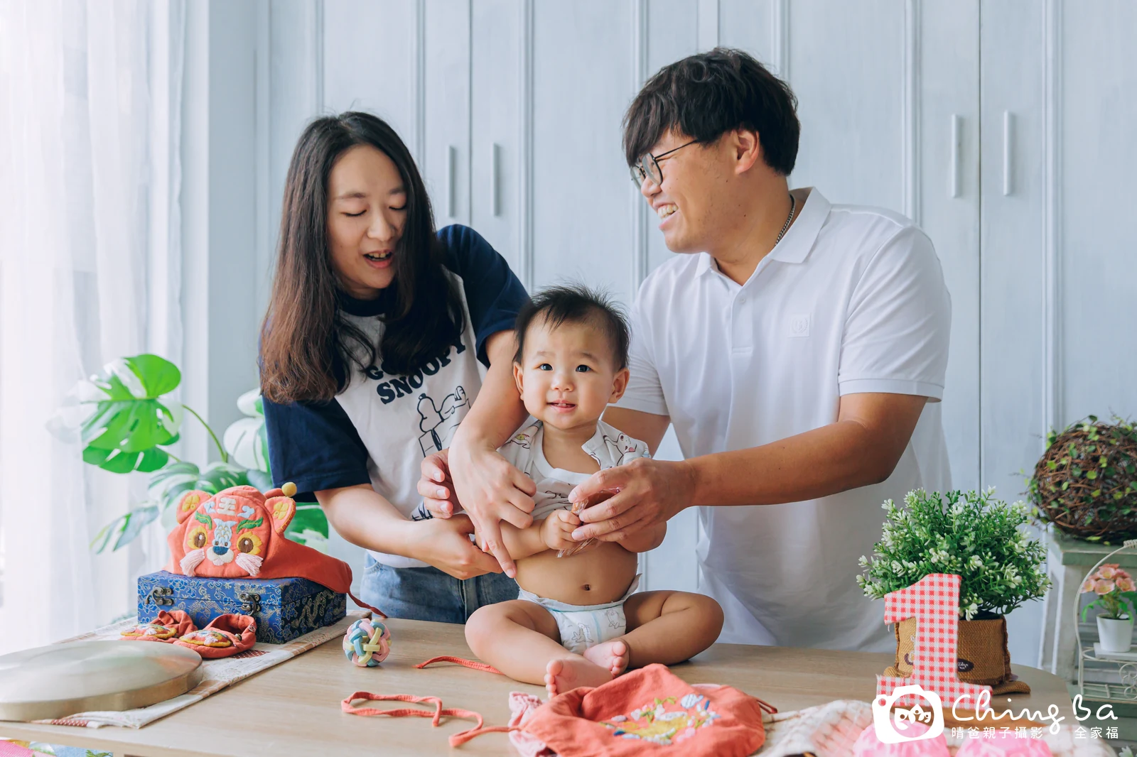 小南瓜的台中小家庭抓周拍攝現場
