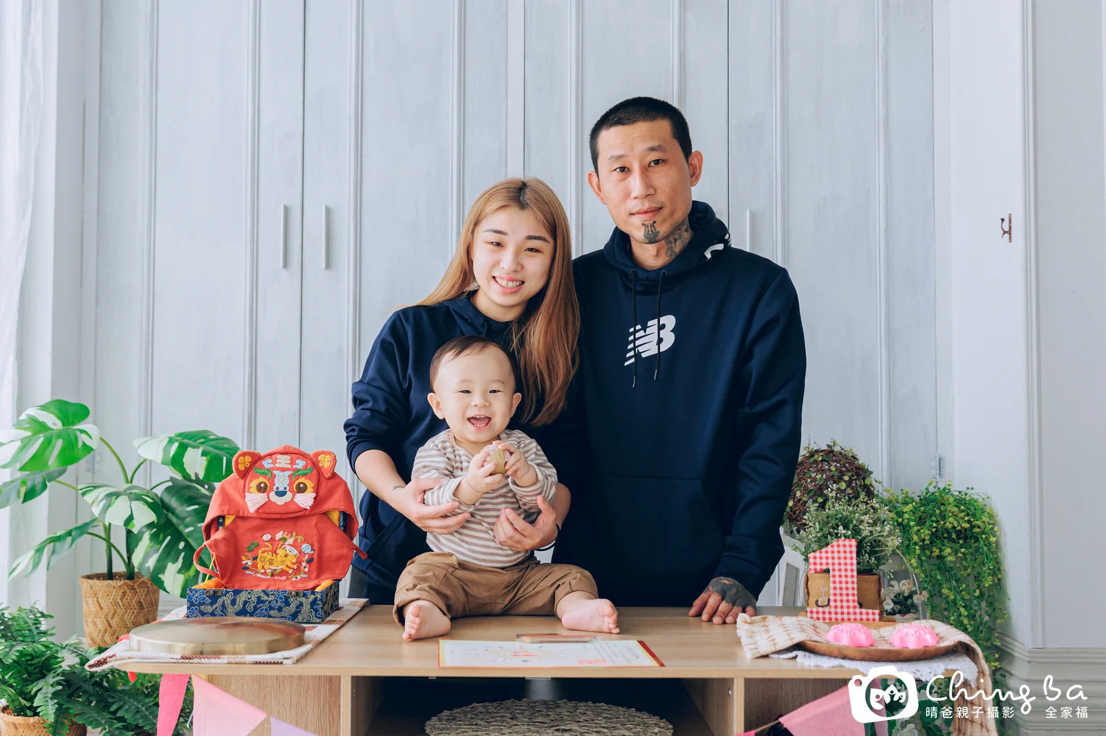 言的台中小家庭抓周拍攝現場