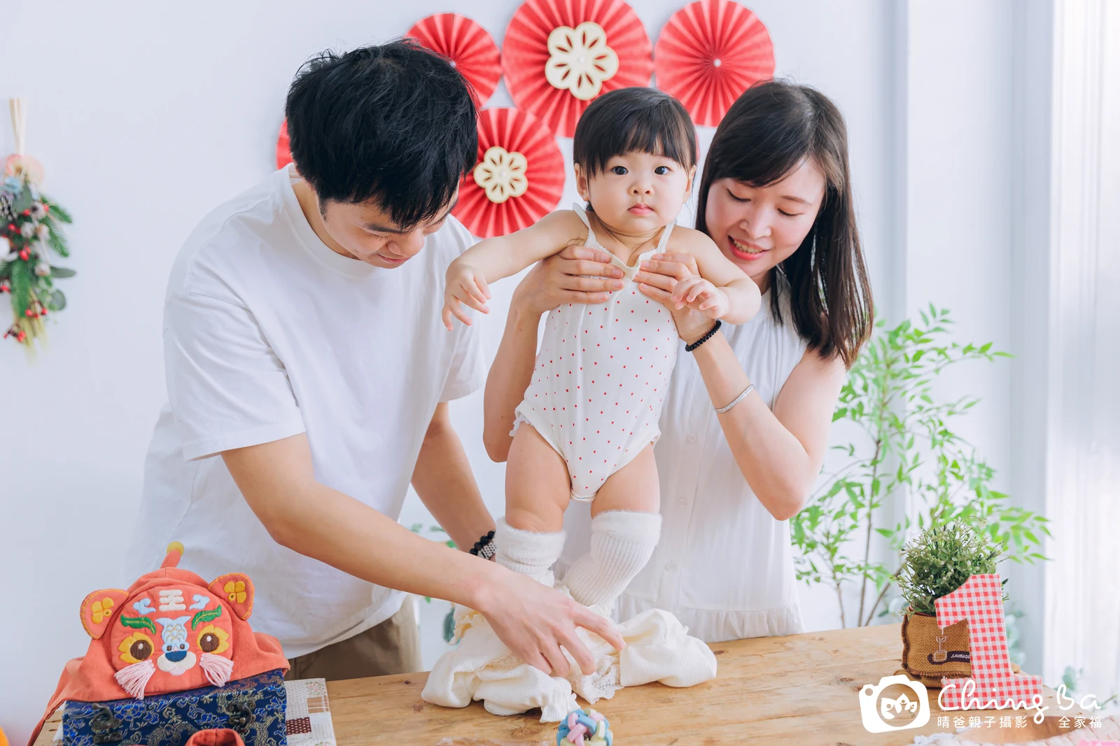 涵的台中小家庭抓周拍攝現場