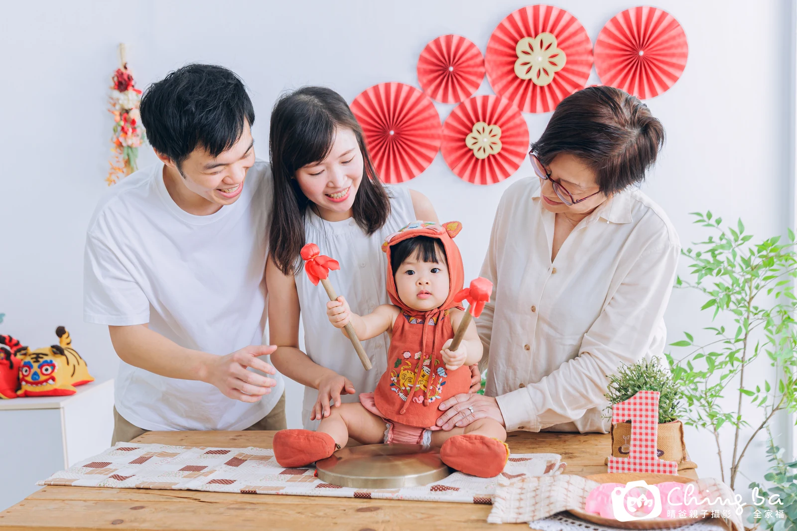涵的台中小家庭抓周拍攝現場