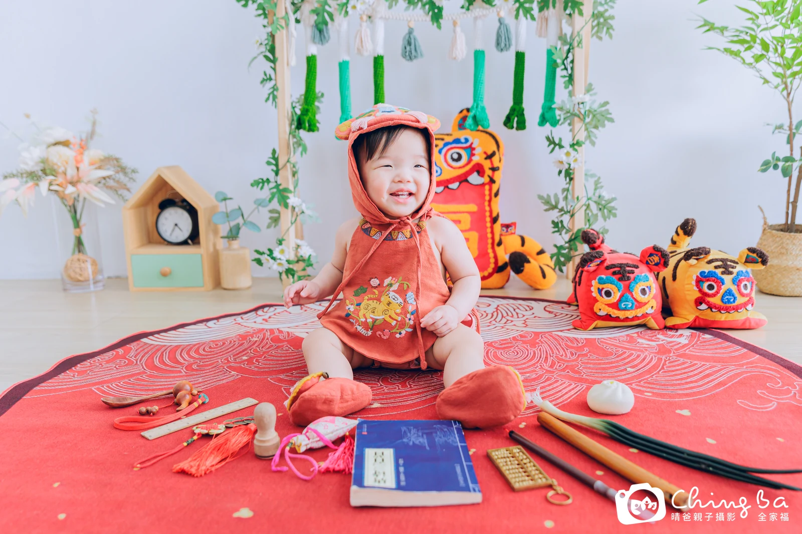柚寶的台中小家庭抓周拍攝現場