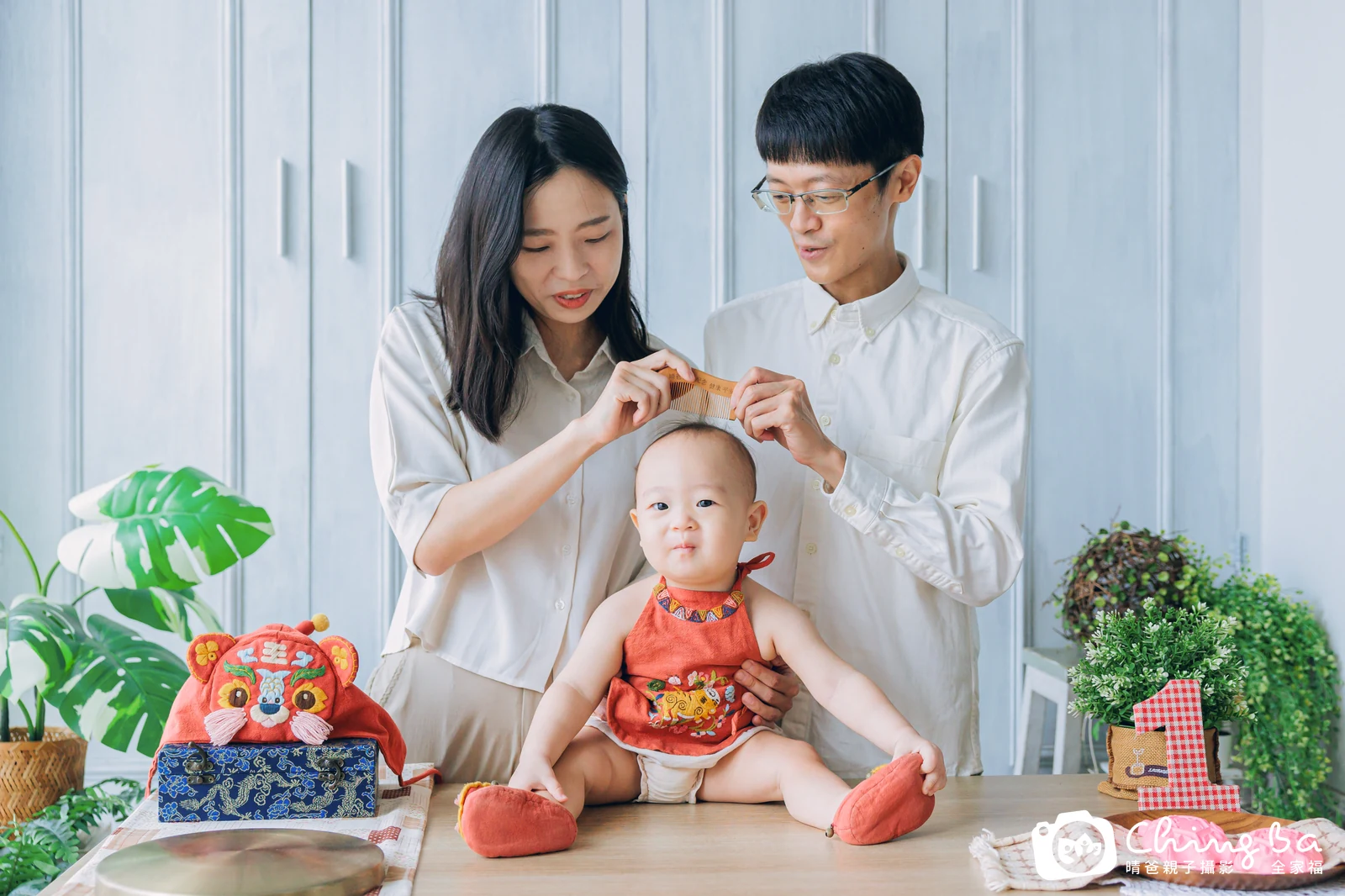 澄澄的台中小家庭抓周拍攝現場