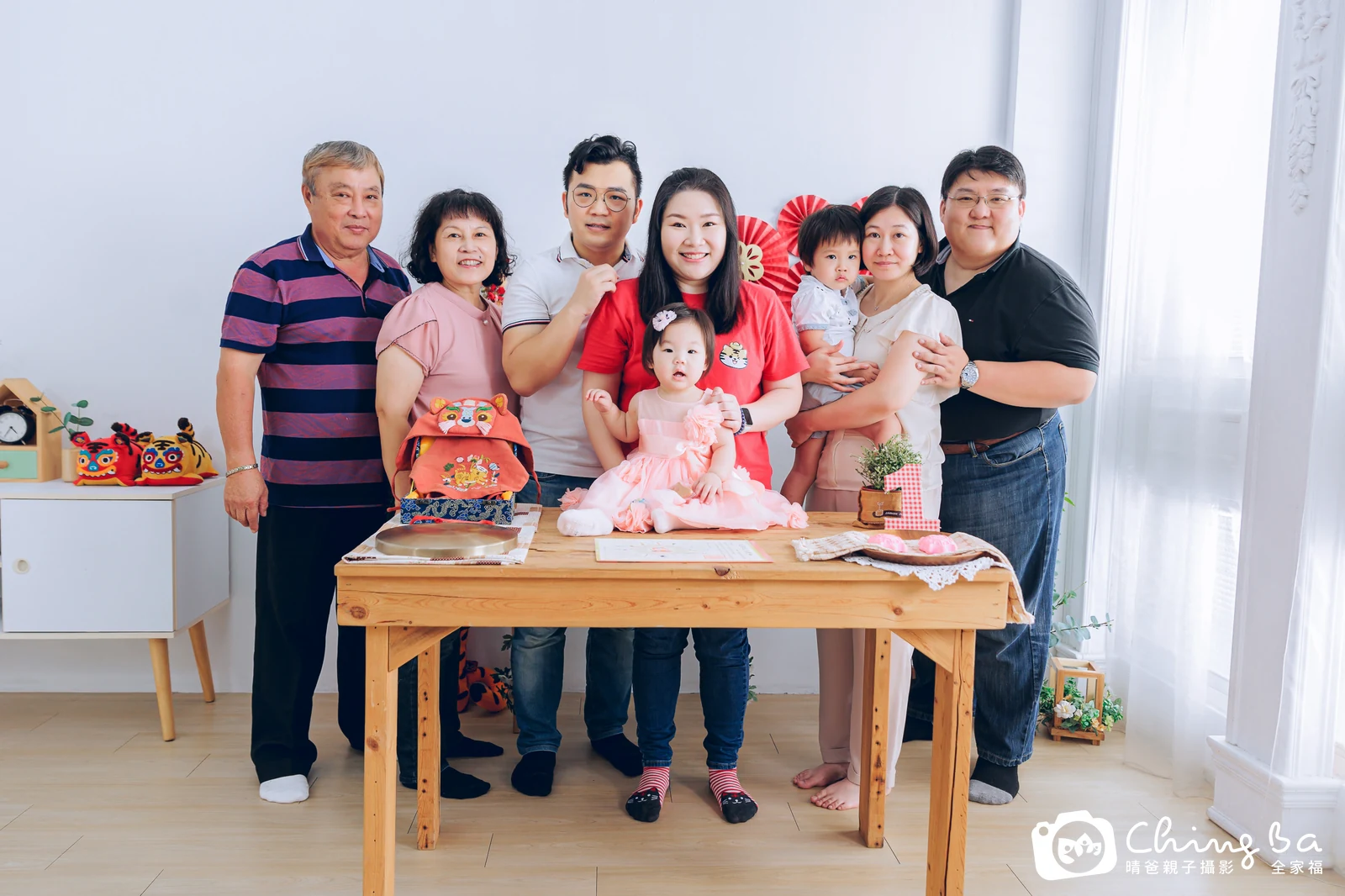 櫻桃的台中小家庭抓周拍攝現場
