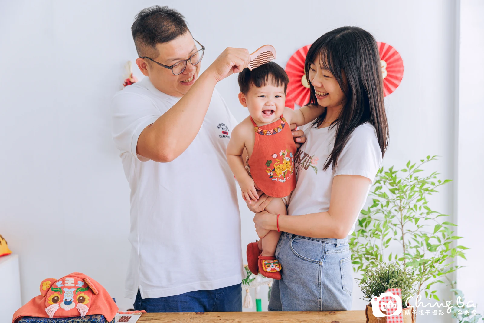 呈呈的台中小家庭抓周拍攝現場