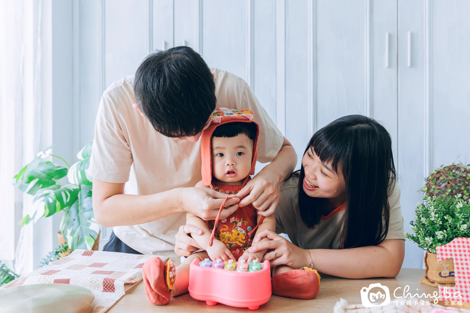 彬彬的台中小家庭抓周拍攝現場