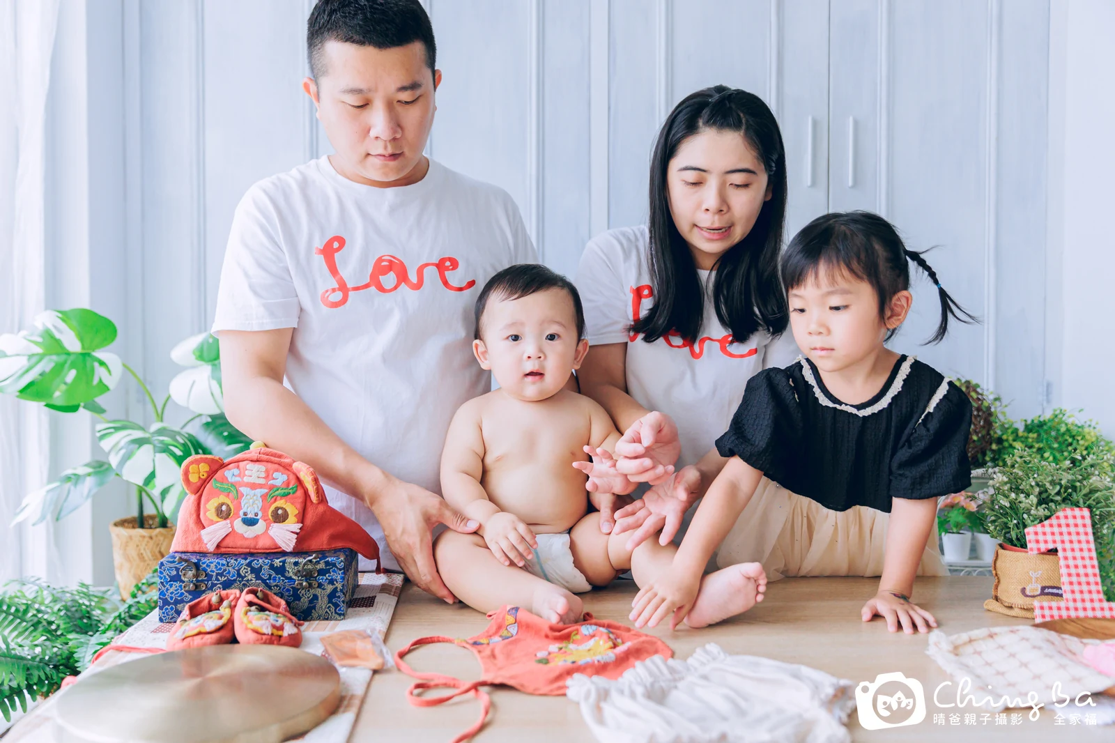 小序的台中小家庭抓周拍攝現場