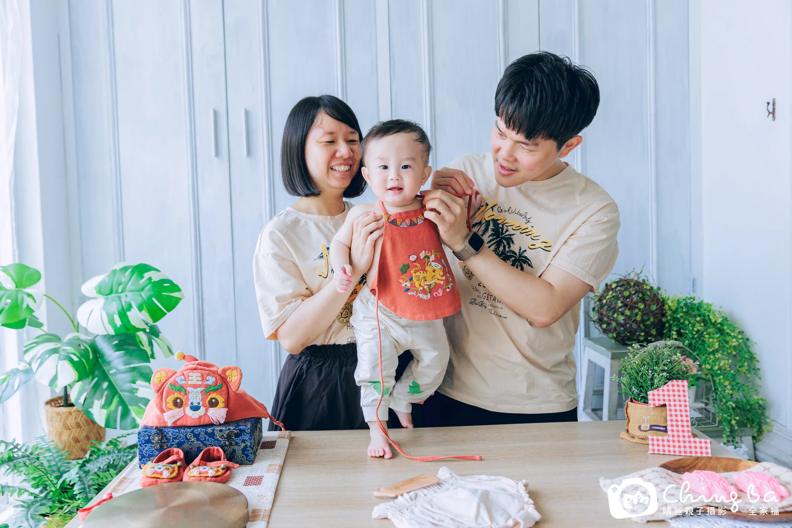 呈呈的台中小家庭抓周拍攝現場
