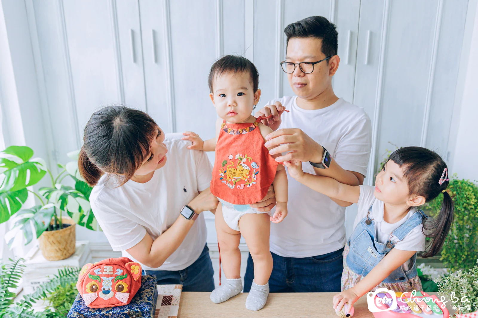 芸的台中小家庭抓周拍攝現場