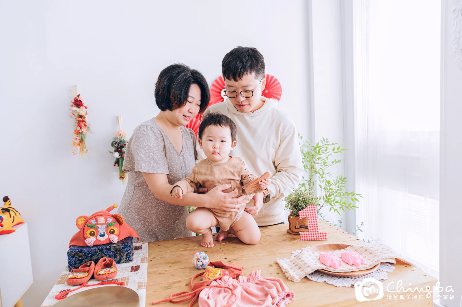芙的台中小家庭抓周拍攝現場
