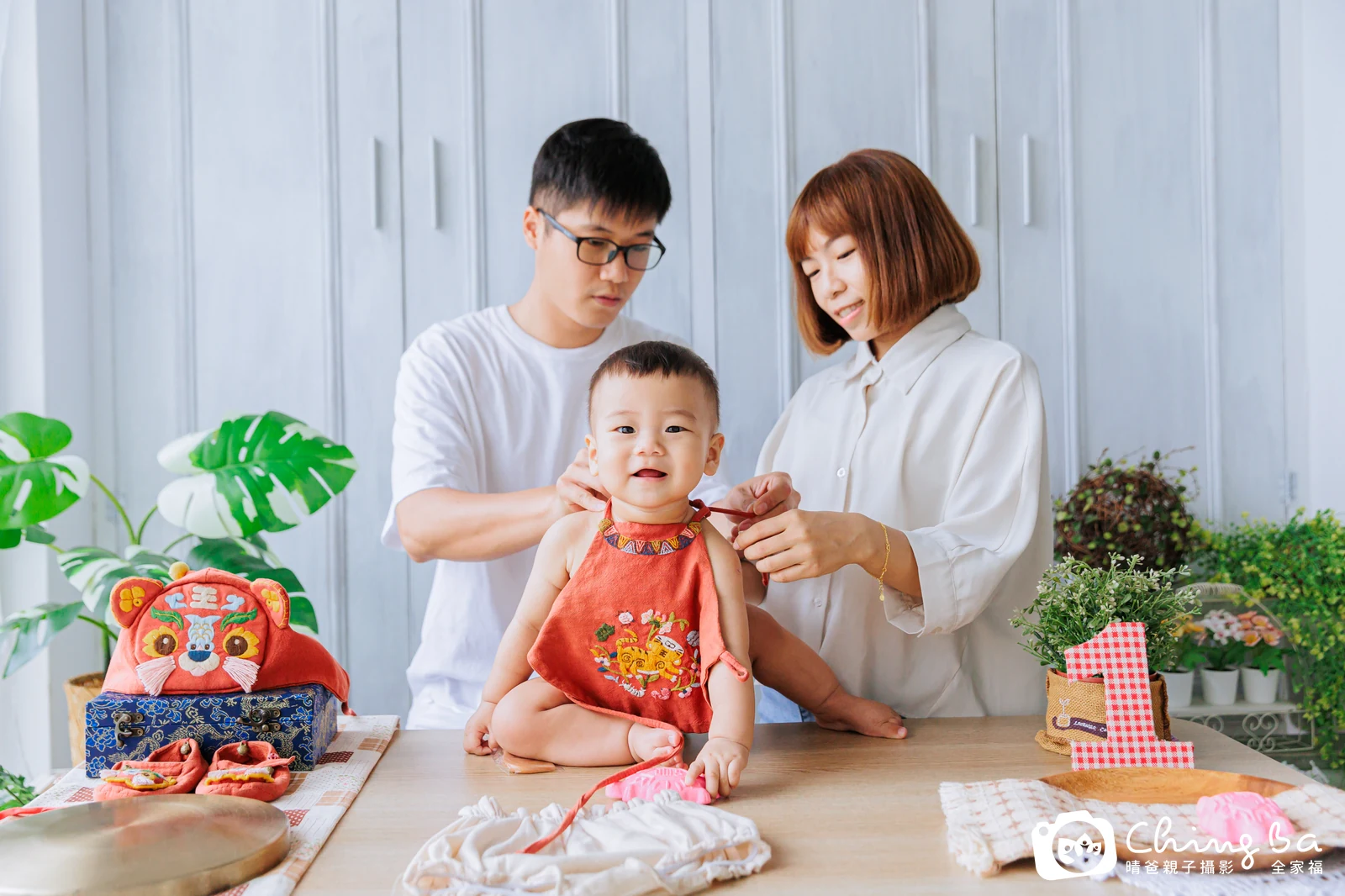 皓皓的台中小家庭抓周拍攝現場