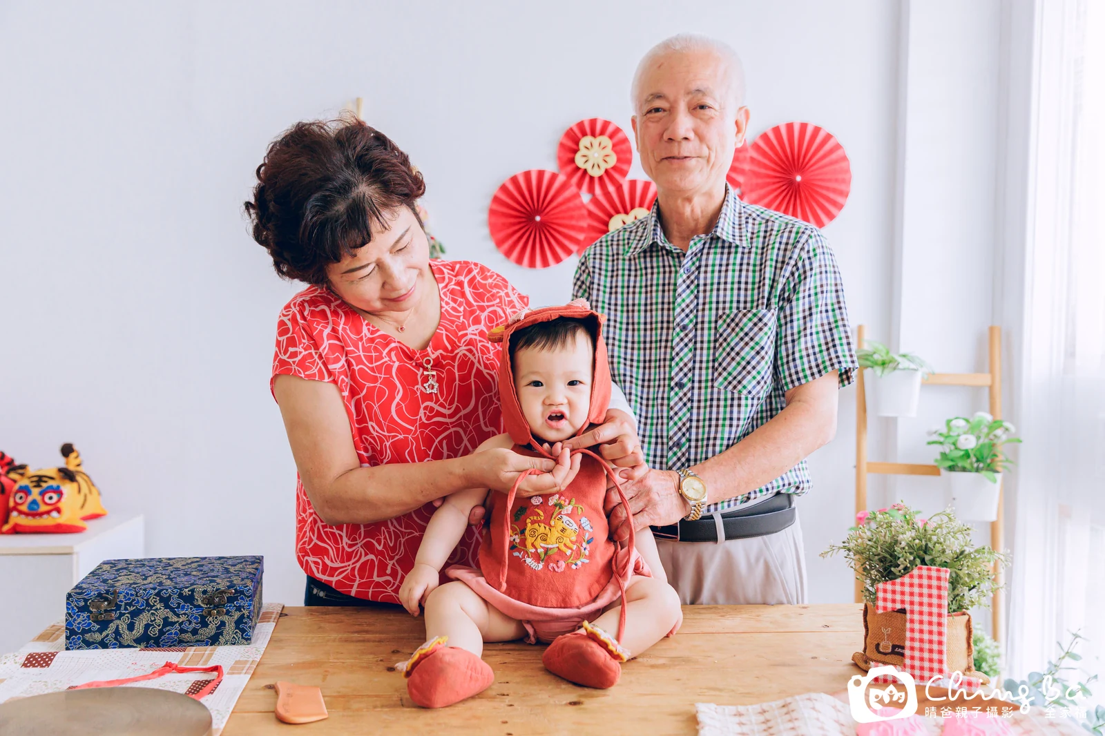 芯芯的台中小家庭抓周拍攝現場