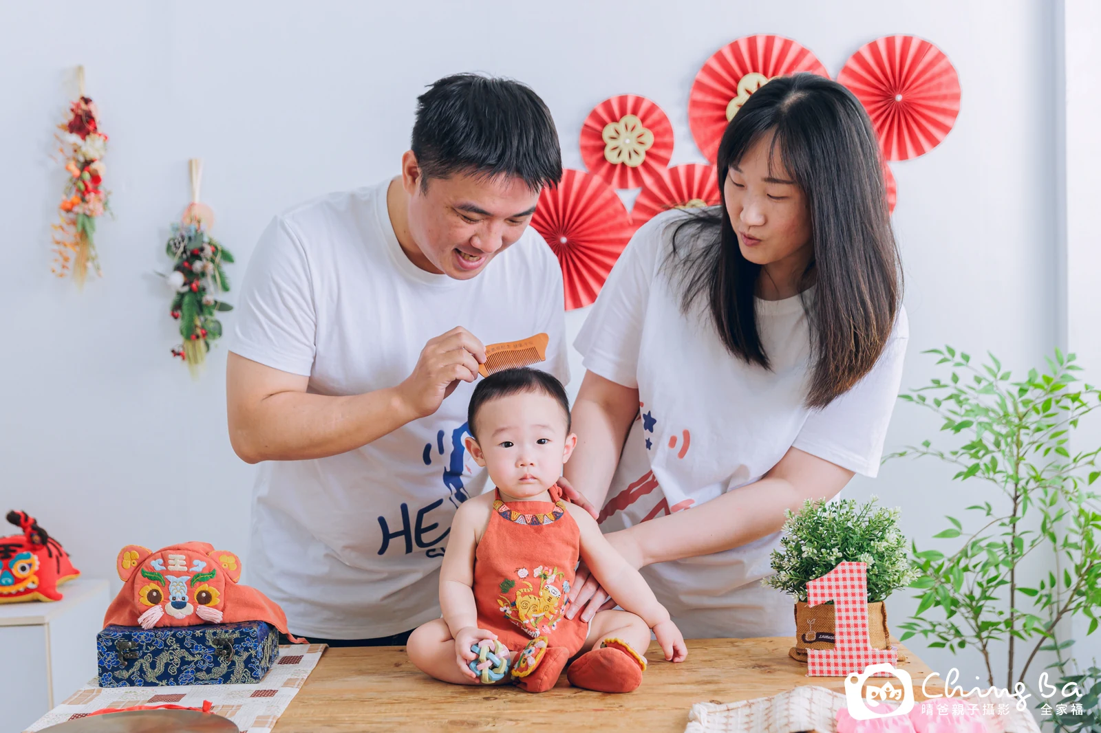 銨銨的台中小家庭抓周拍攝現場