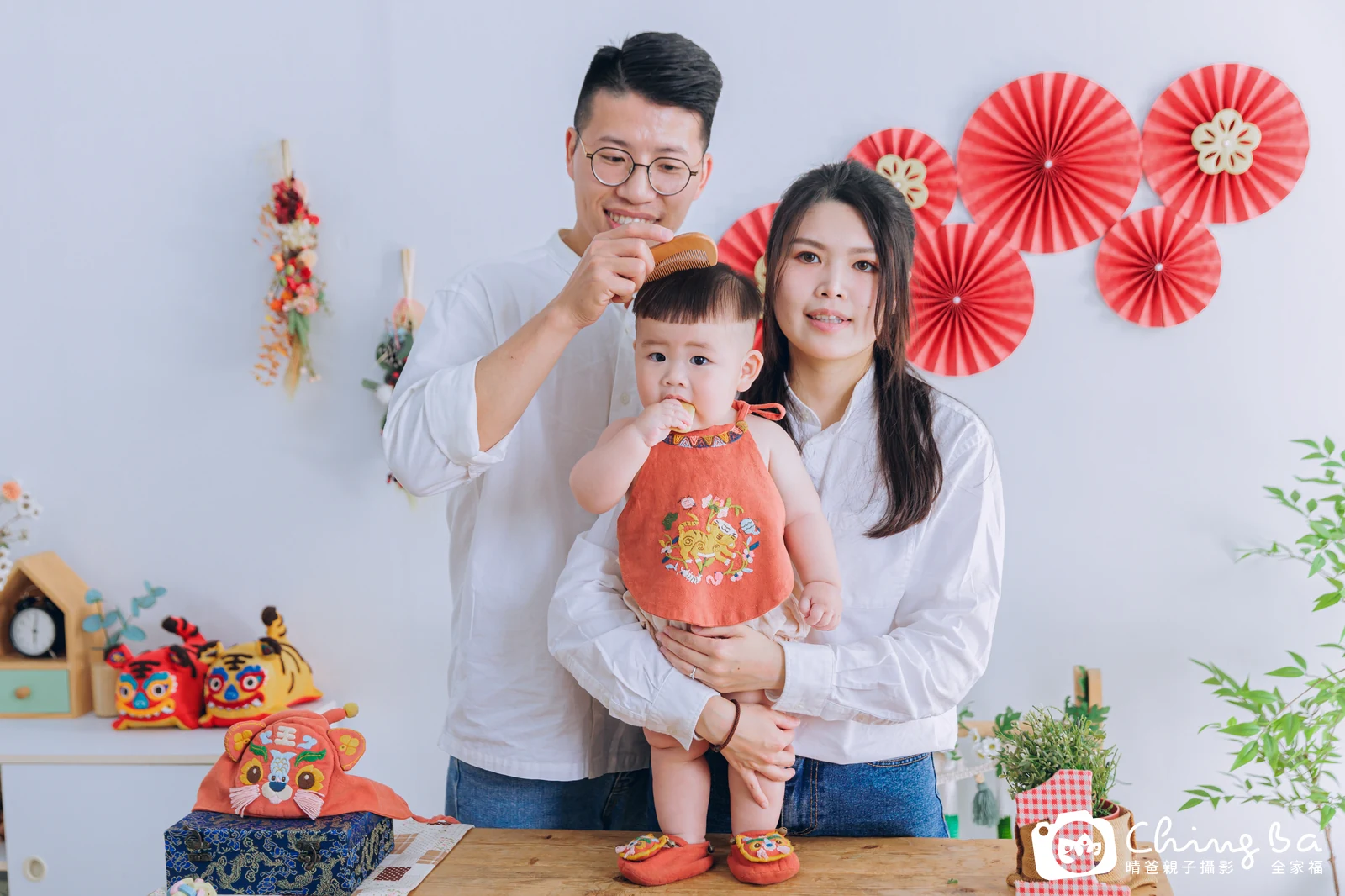 可頌的台中小家庭抓周拍攝現場