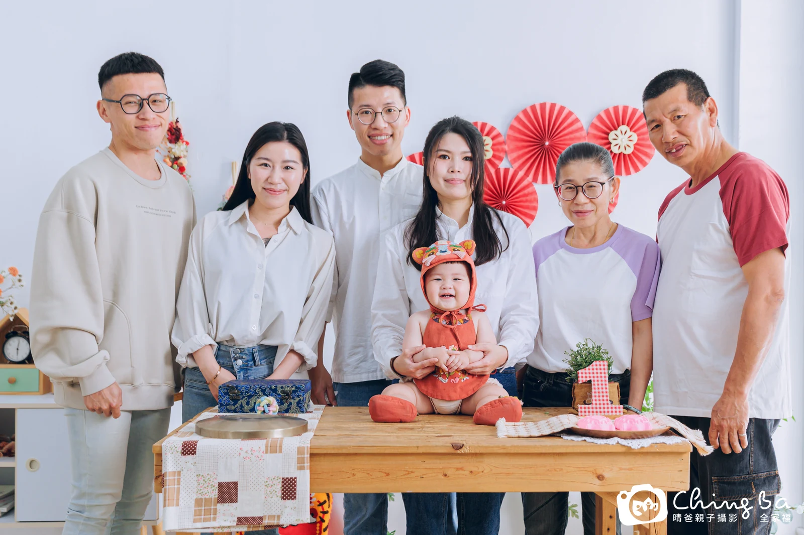 可頌的台中小家庭抓周拍攝現場