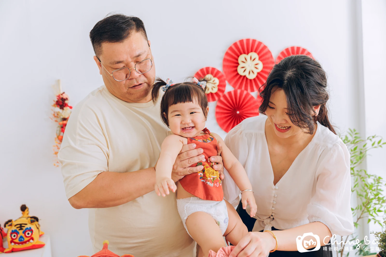 小蹦啾的台中小家庭抓周拍攝現場