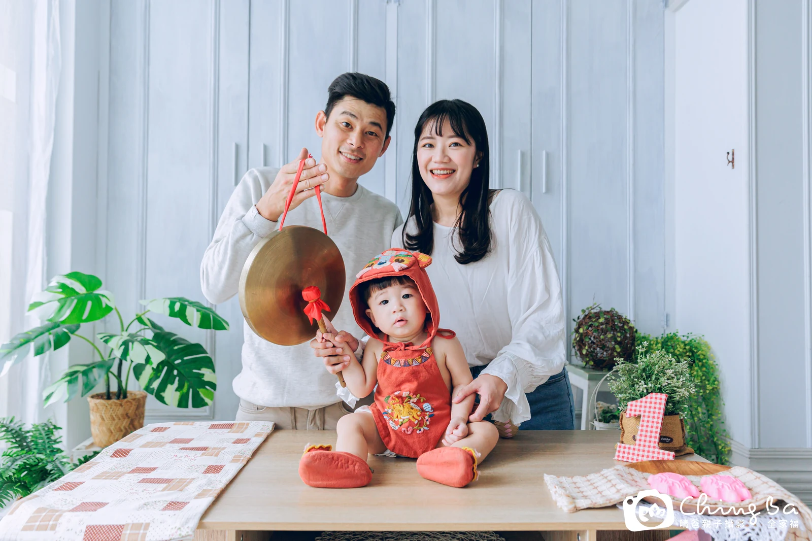 蛋捲的台中小家庭抓周拍攝現場