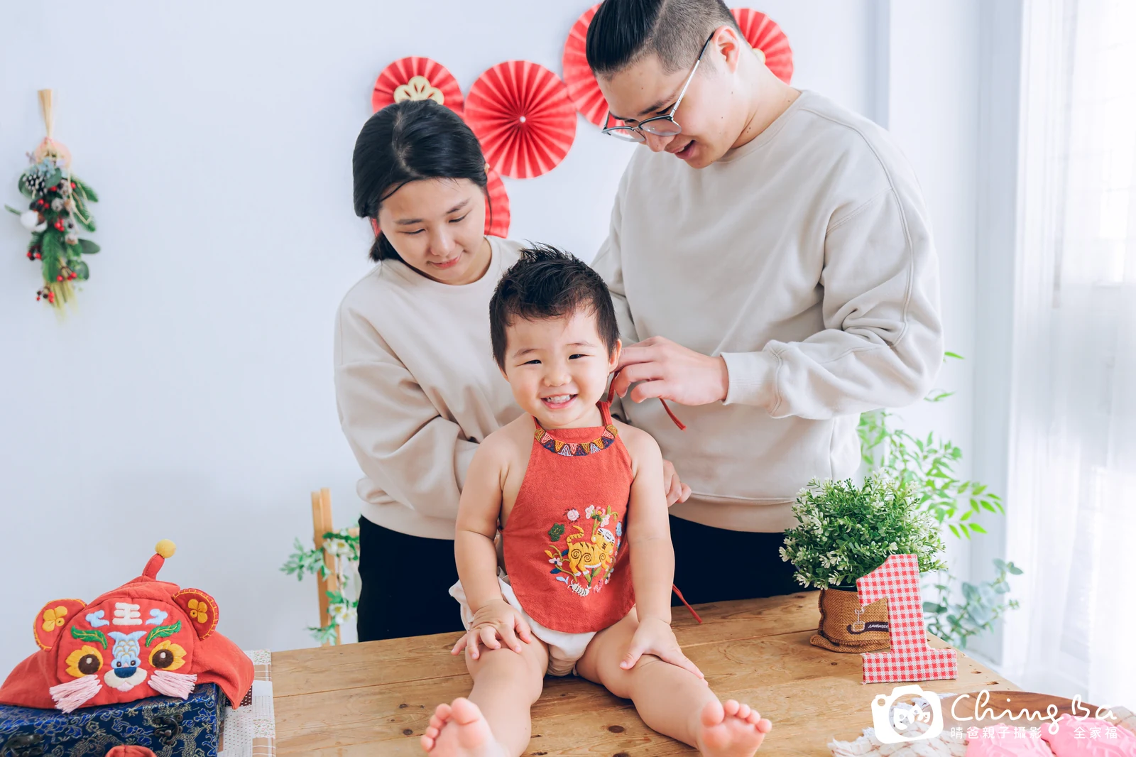 Teddy的台中小家庭抓周拍攝現場