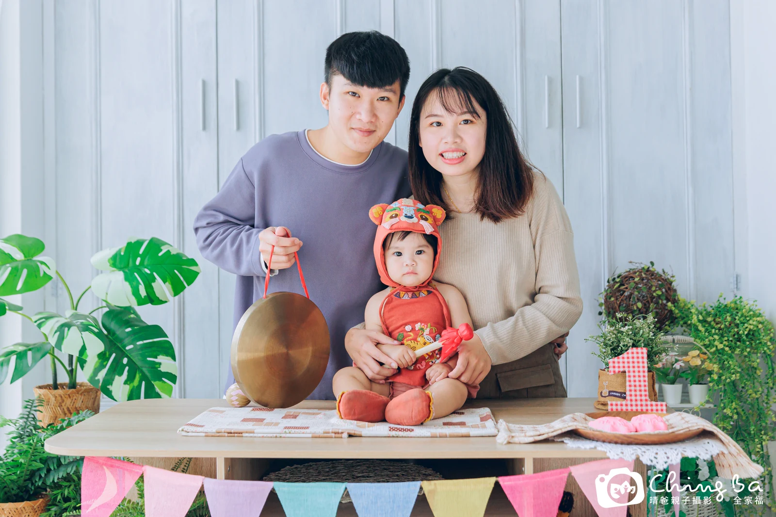 恩恩的台中小家庭抓周拍攝現場