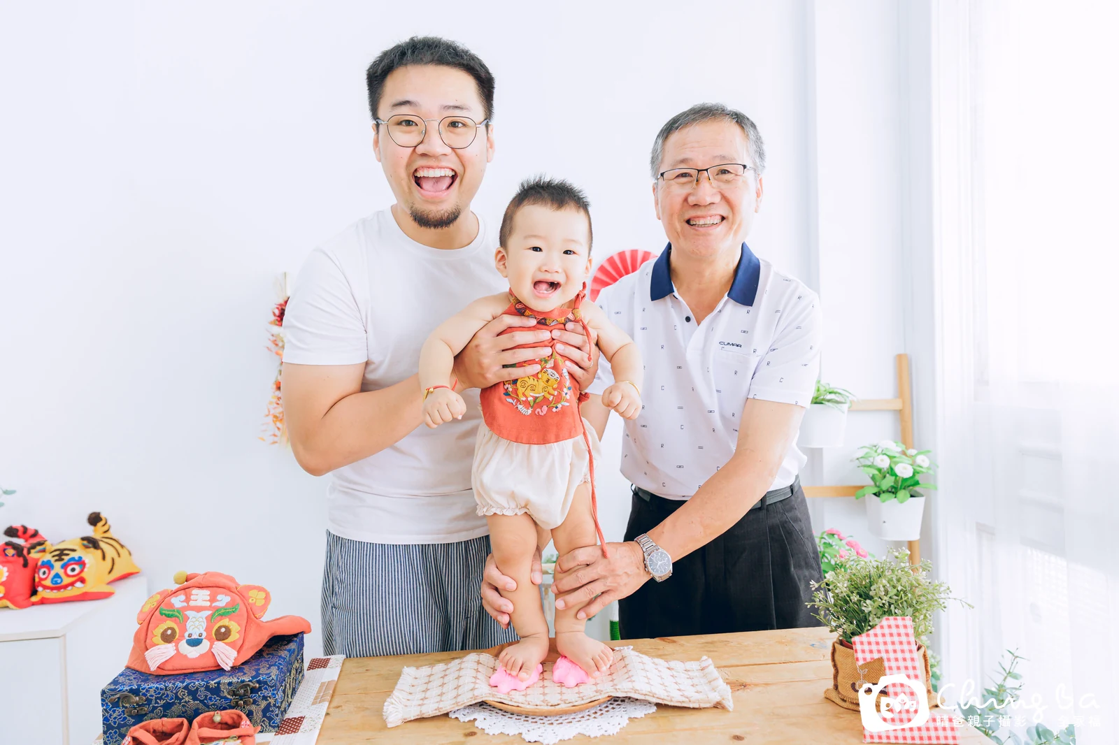 霖的台中小家庭抓周拍攝現場