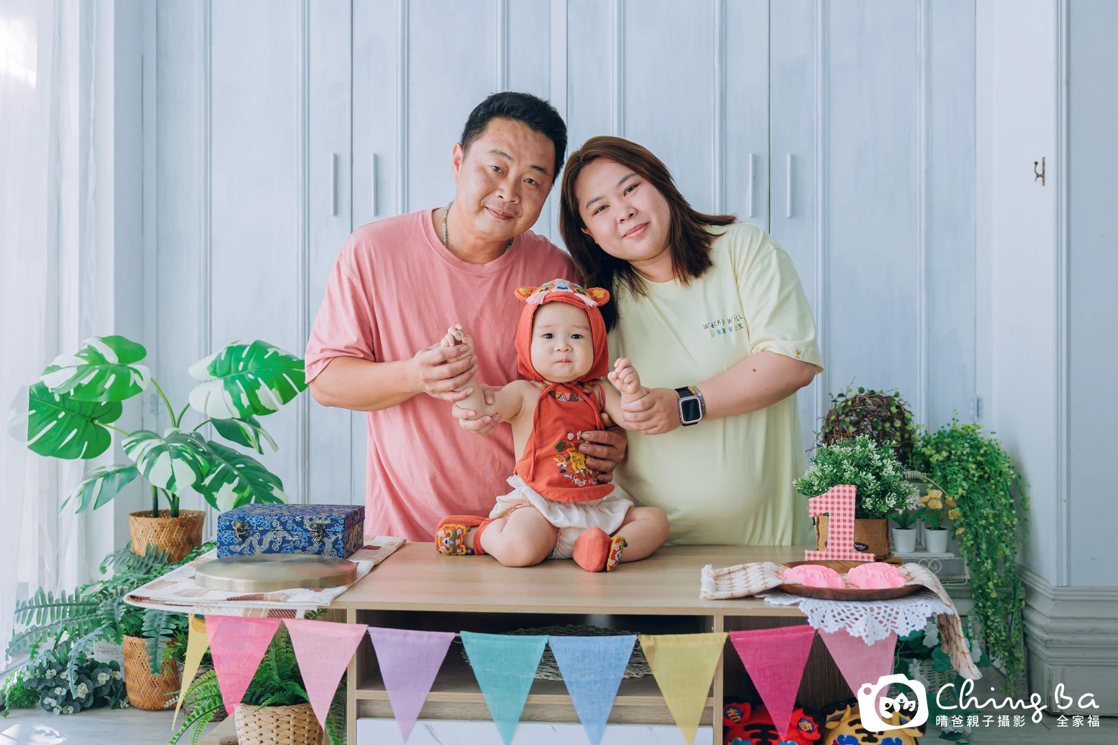 齊齊的台中小家庭抓周拍攝現場