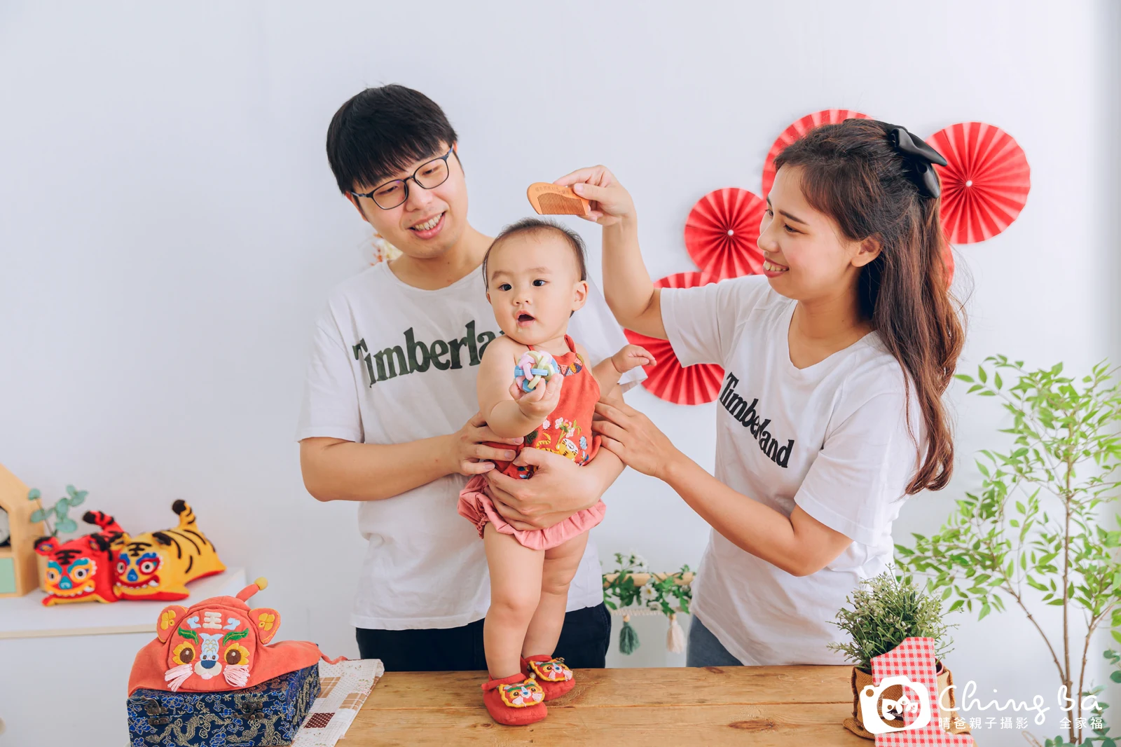 妹寶的台中小家庭抓周拍攝現場