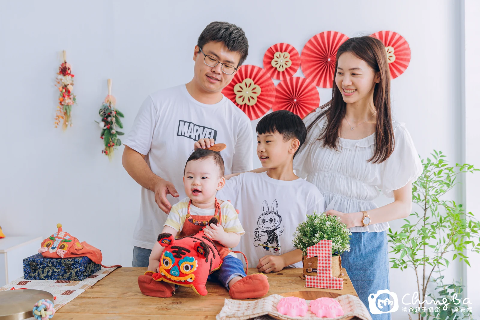 羲羲的台中小家庭抓周拍攝現場
