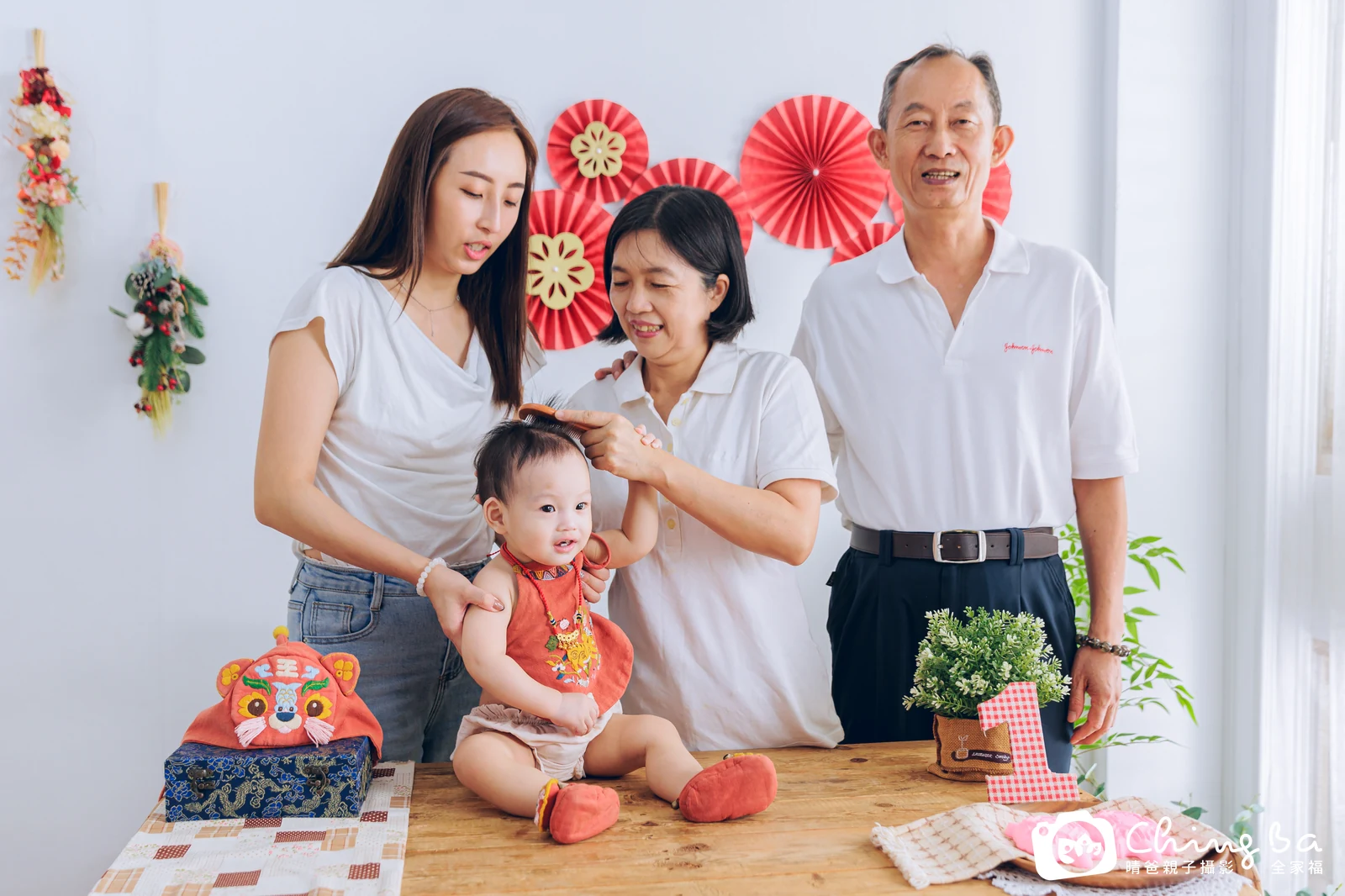 阿紝的台中小家庭抓周拍攝現場