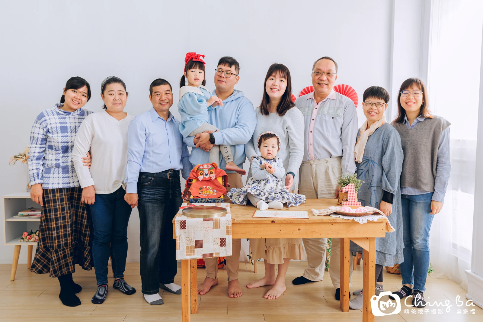 肉肉 1 歲寶貝 台中小家庭抓周紀念照｜晴爸親子攝影