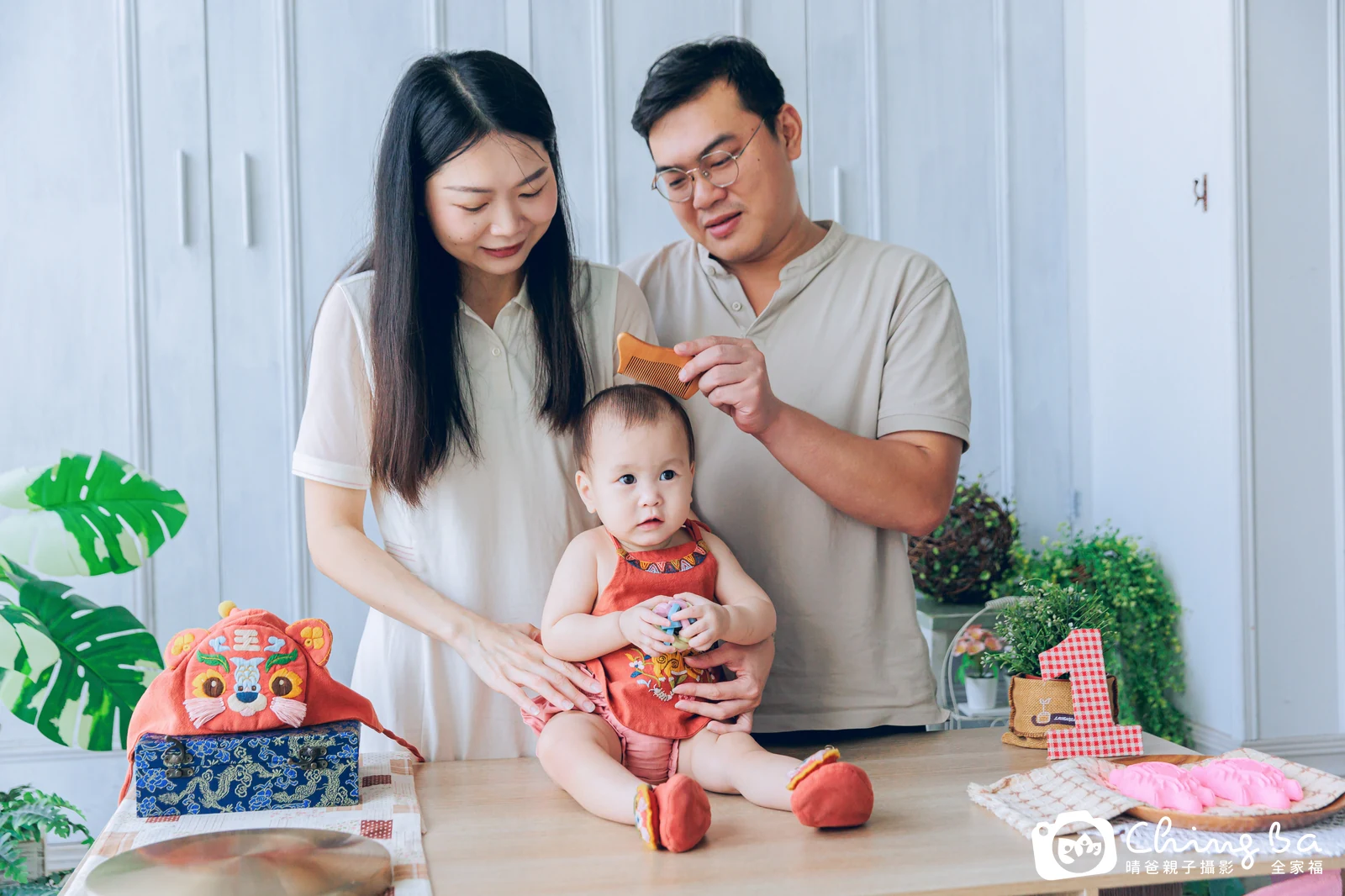 糯糯的台中小家庭抓周拍攝現場