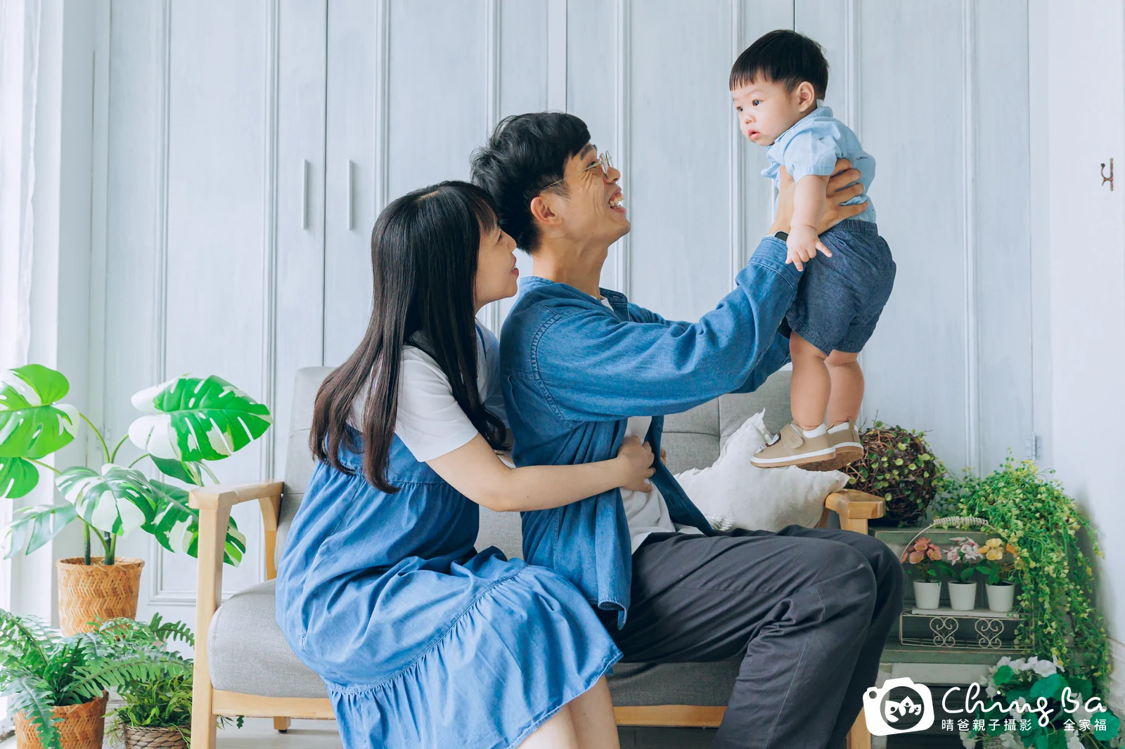 Q比的台中小家庭抓周拍攝現場