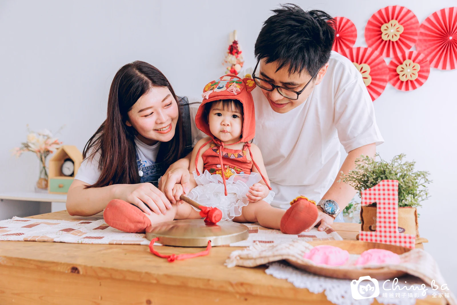 恩恩的台中小家庭抓周拍攝現場