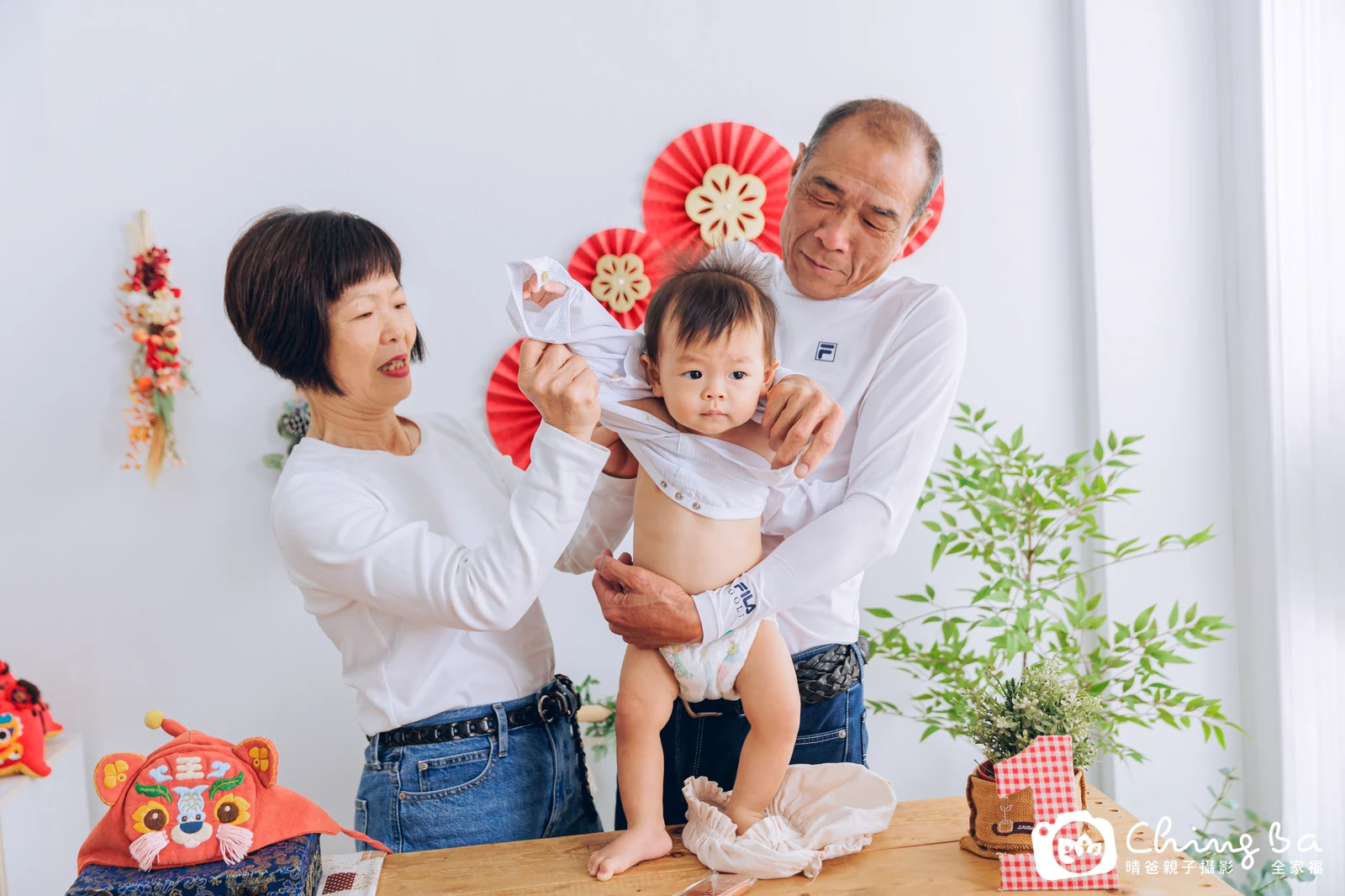 圓寶的台中小家庭抓周拍攝現場