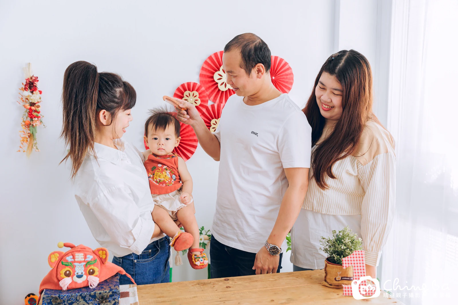 圓寶的台中小家庭抓周拍攝現場