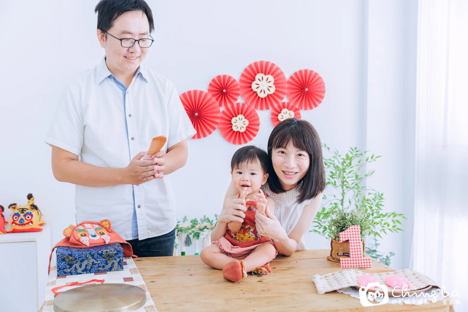 晴的台中小家庭抓周拍攝現場