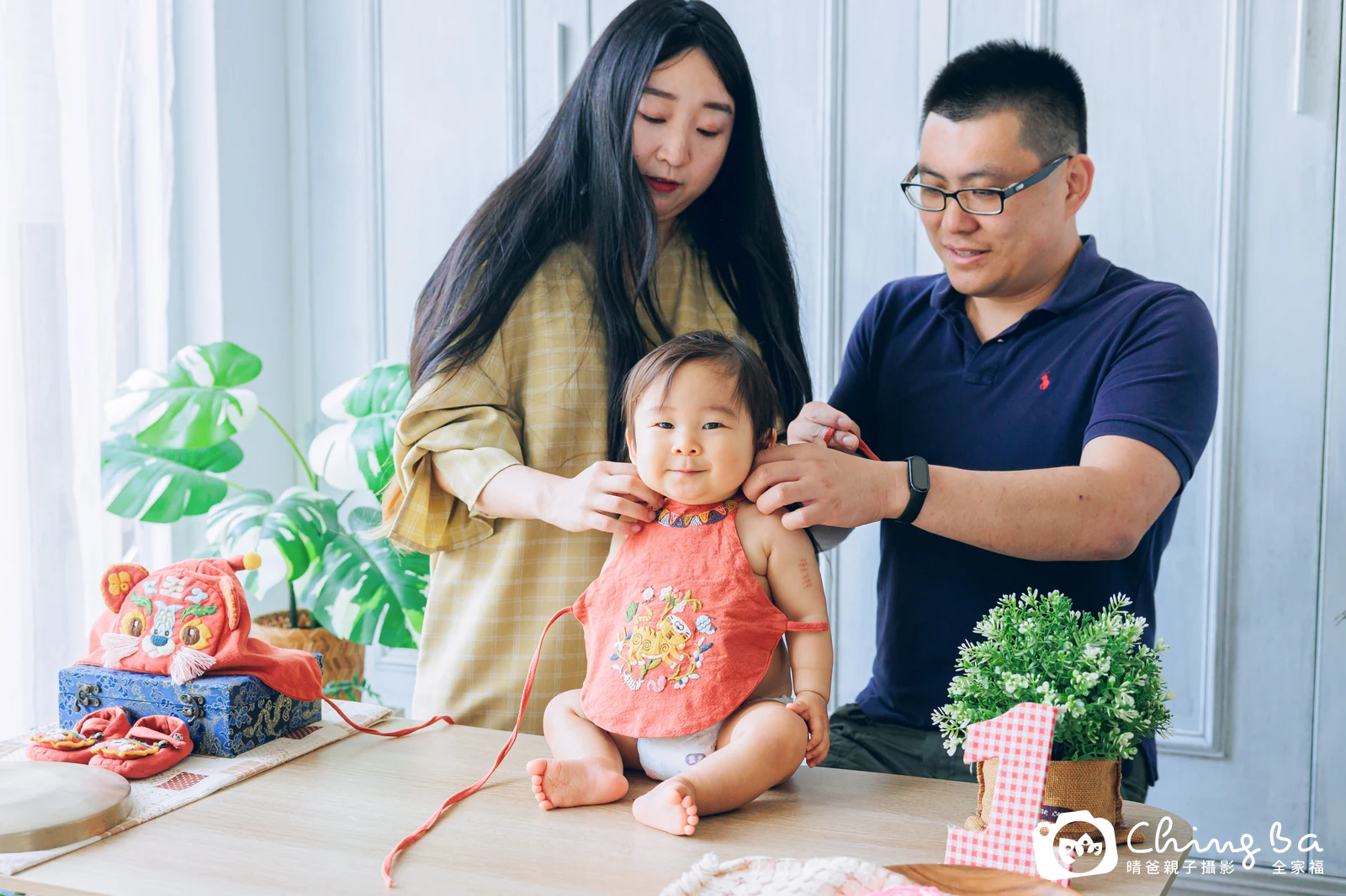 Saku的台中小家庭抓周拍攝現場