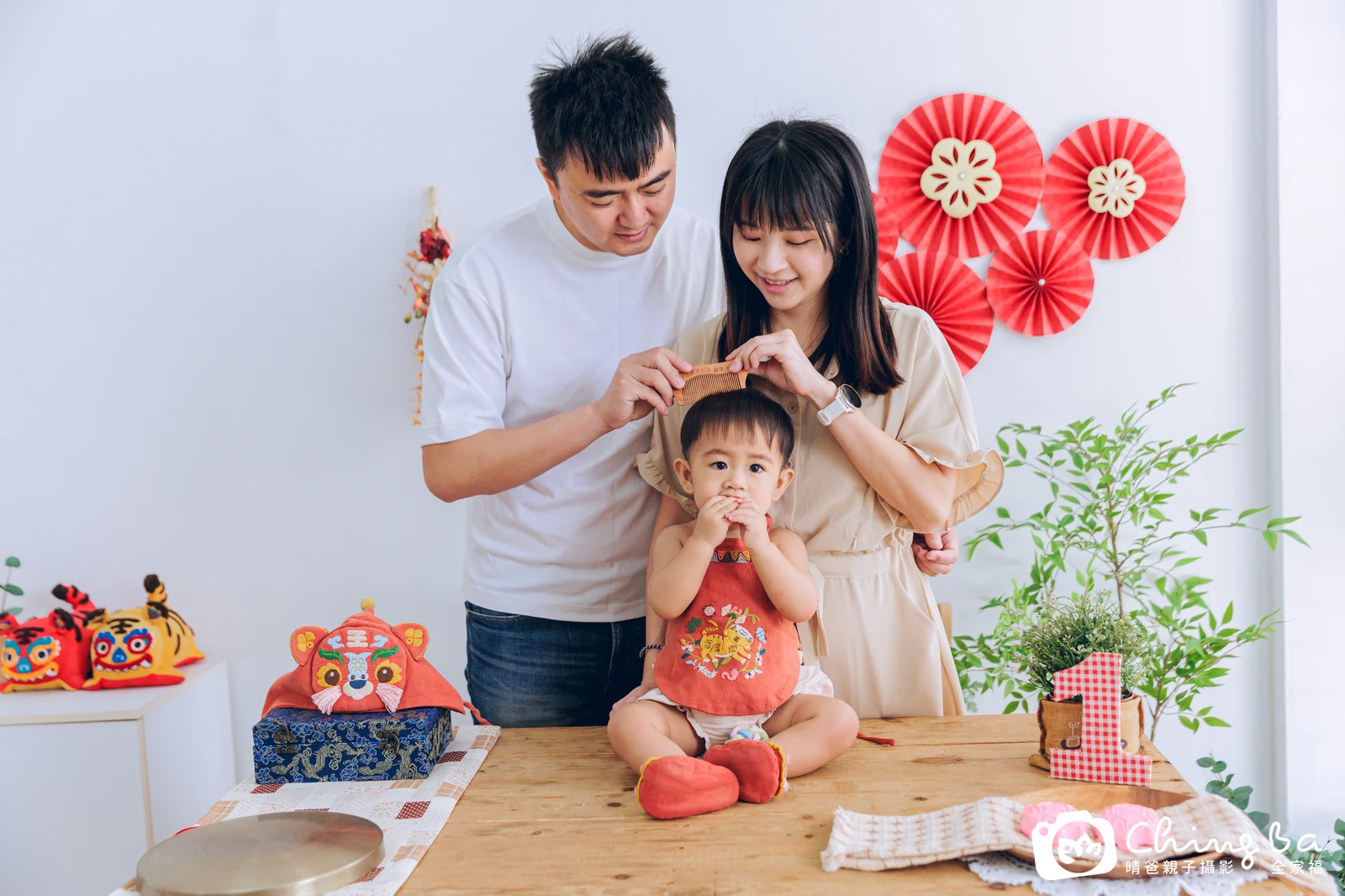 昕的台中小家庭抓周拍攝現場