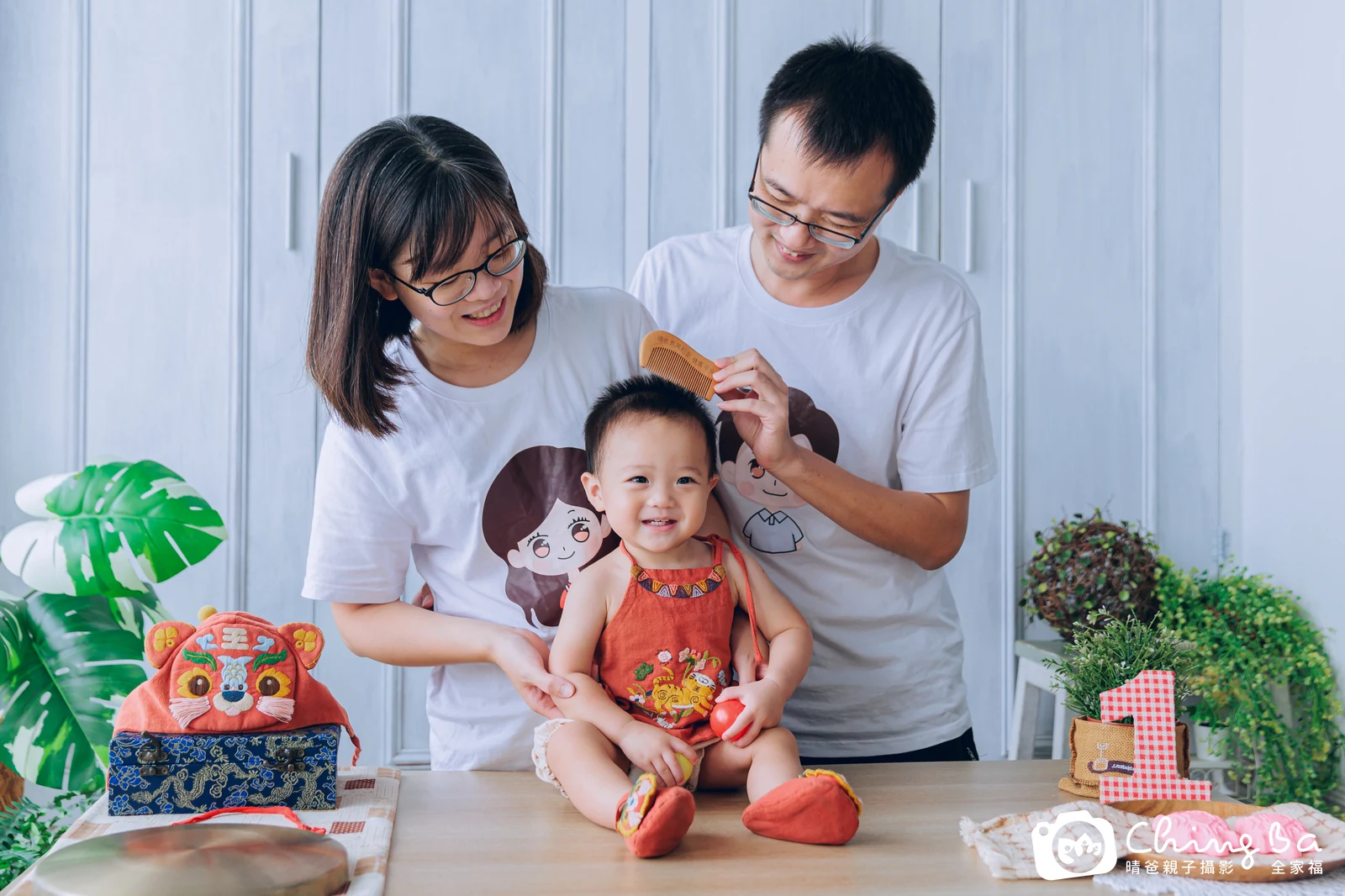 宬宬 約 1 歲寶貝 台中小家庭抓周紀念照｜晴爸親子攝影