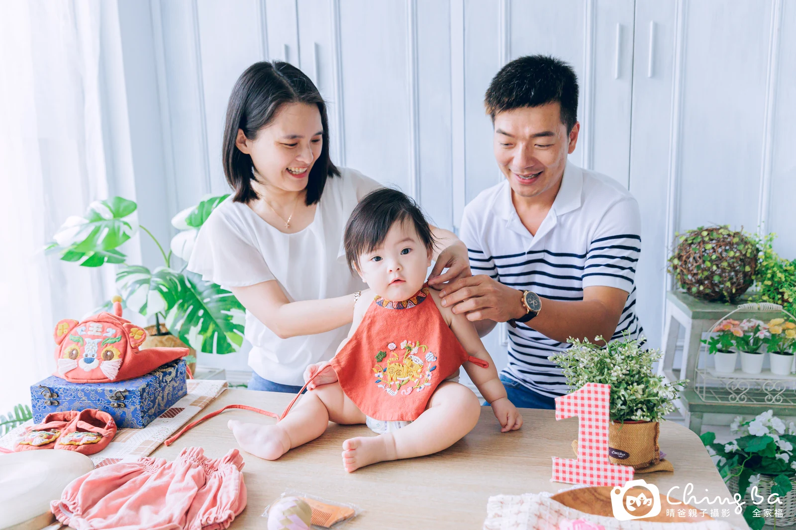 劉寶兒的台中小家庭抓周拍攝現場