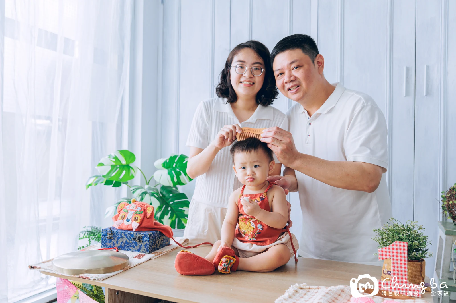 阿頡的台中小家庭抓周拍攝現場