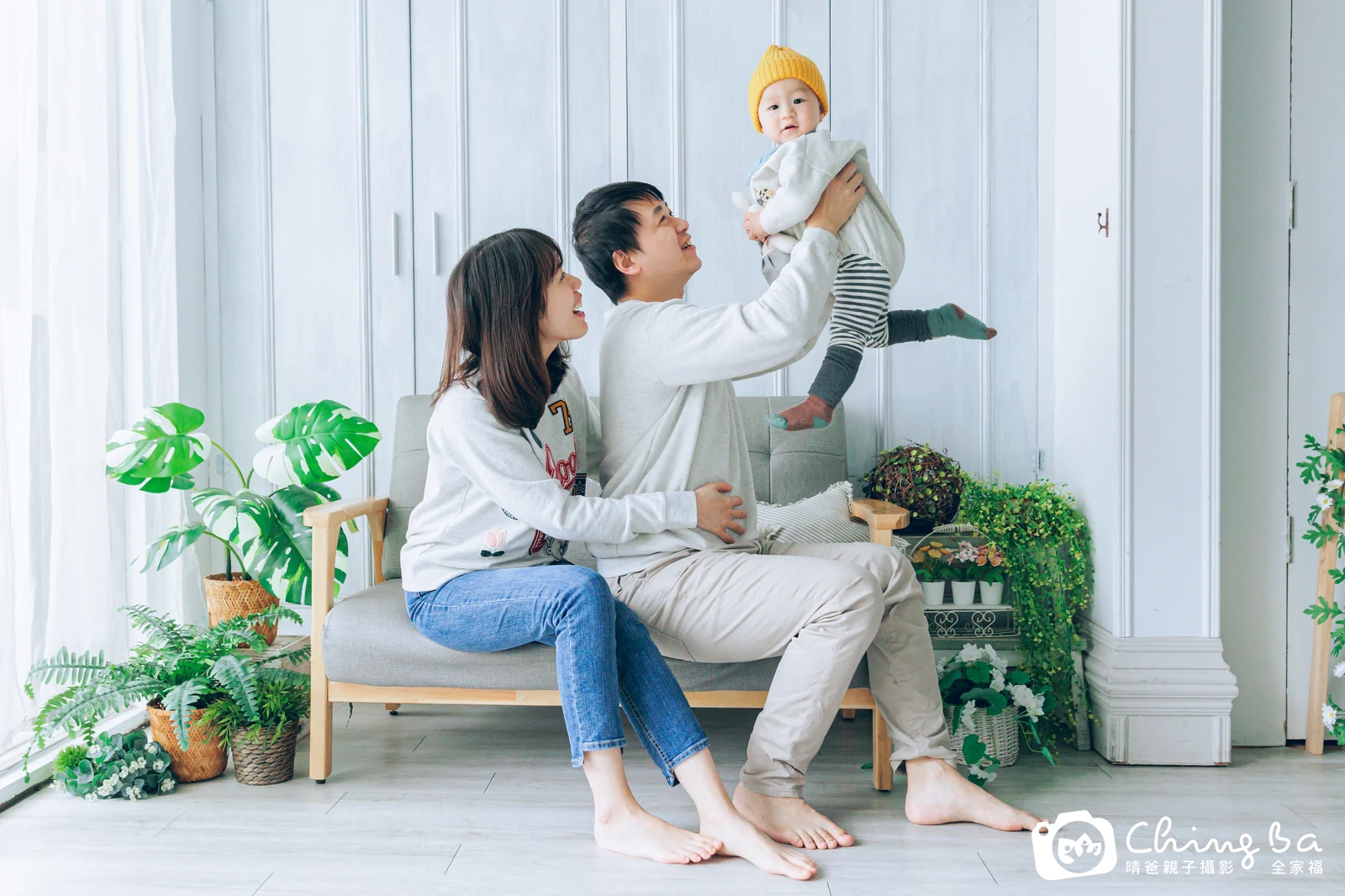 柚柚的台中小家庭抓周拍攝現場