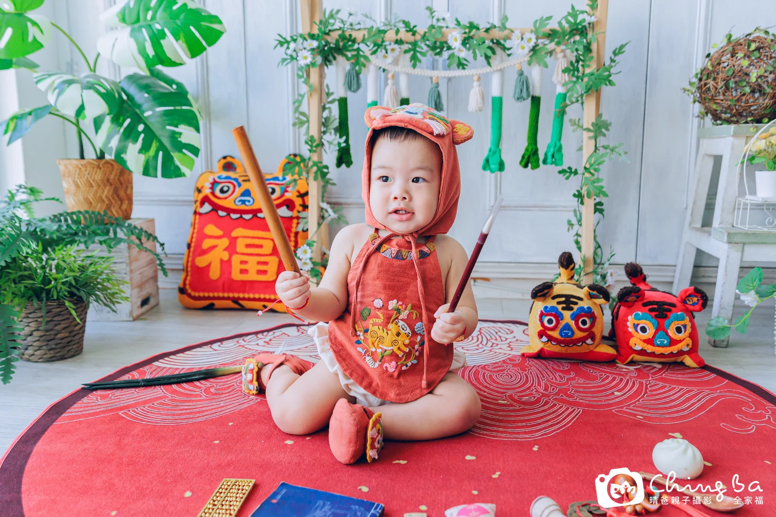 小饅頭的台中小家庭抓周拍攝現場