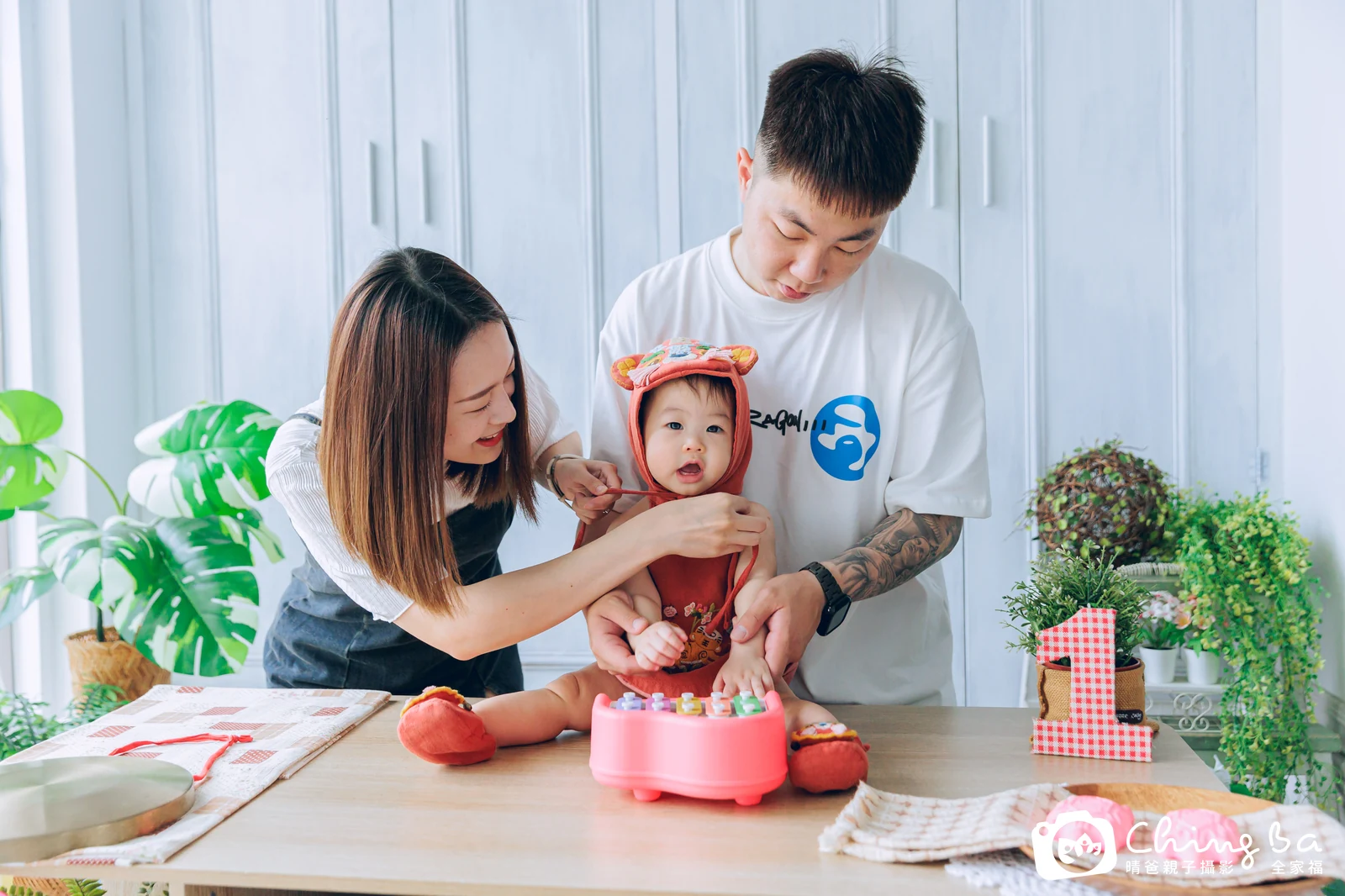 熙的台中小家庭抓周拍攝現場
