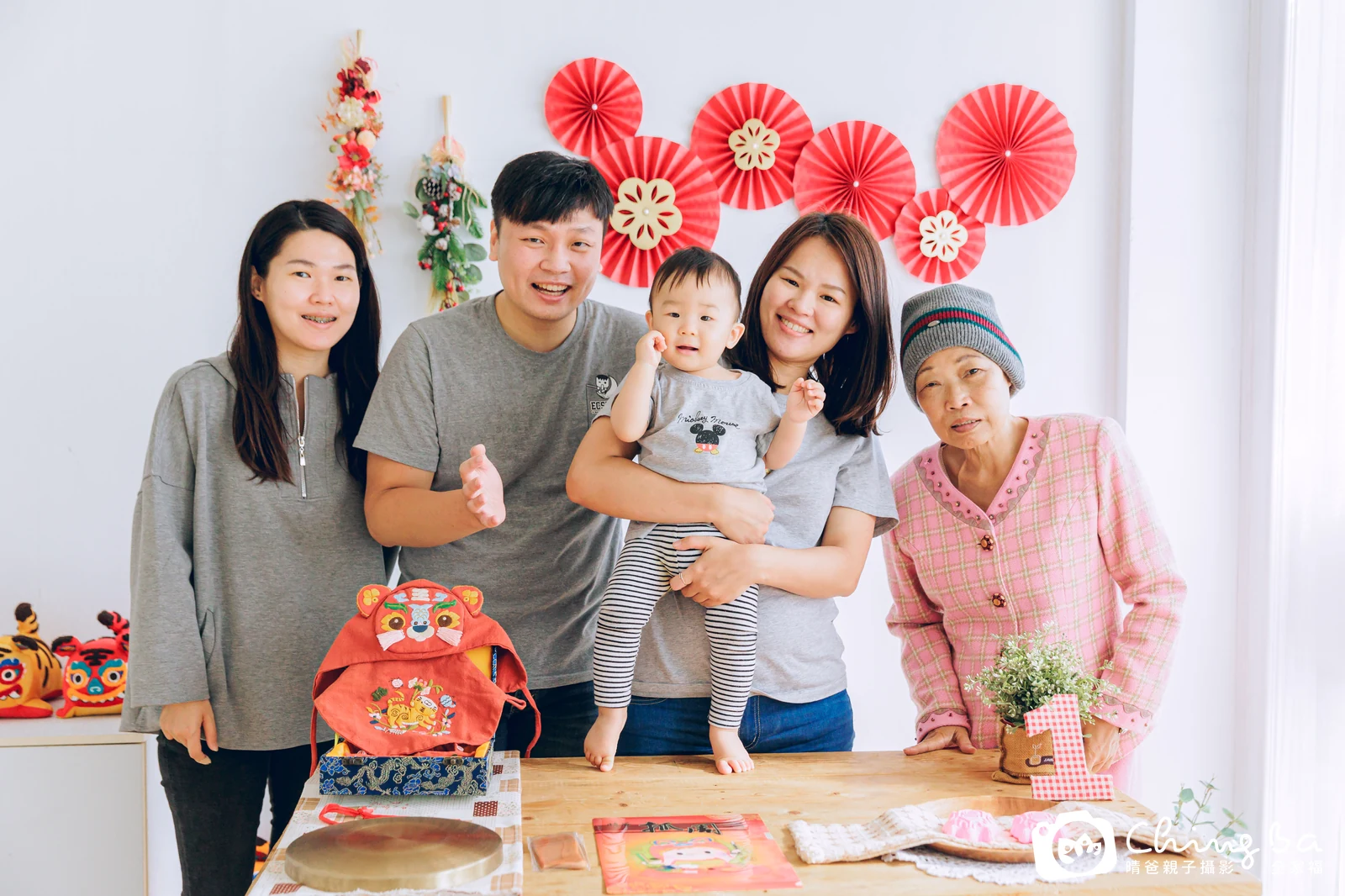 豆奶的台中小家庭抓周拍攝現場