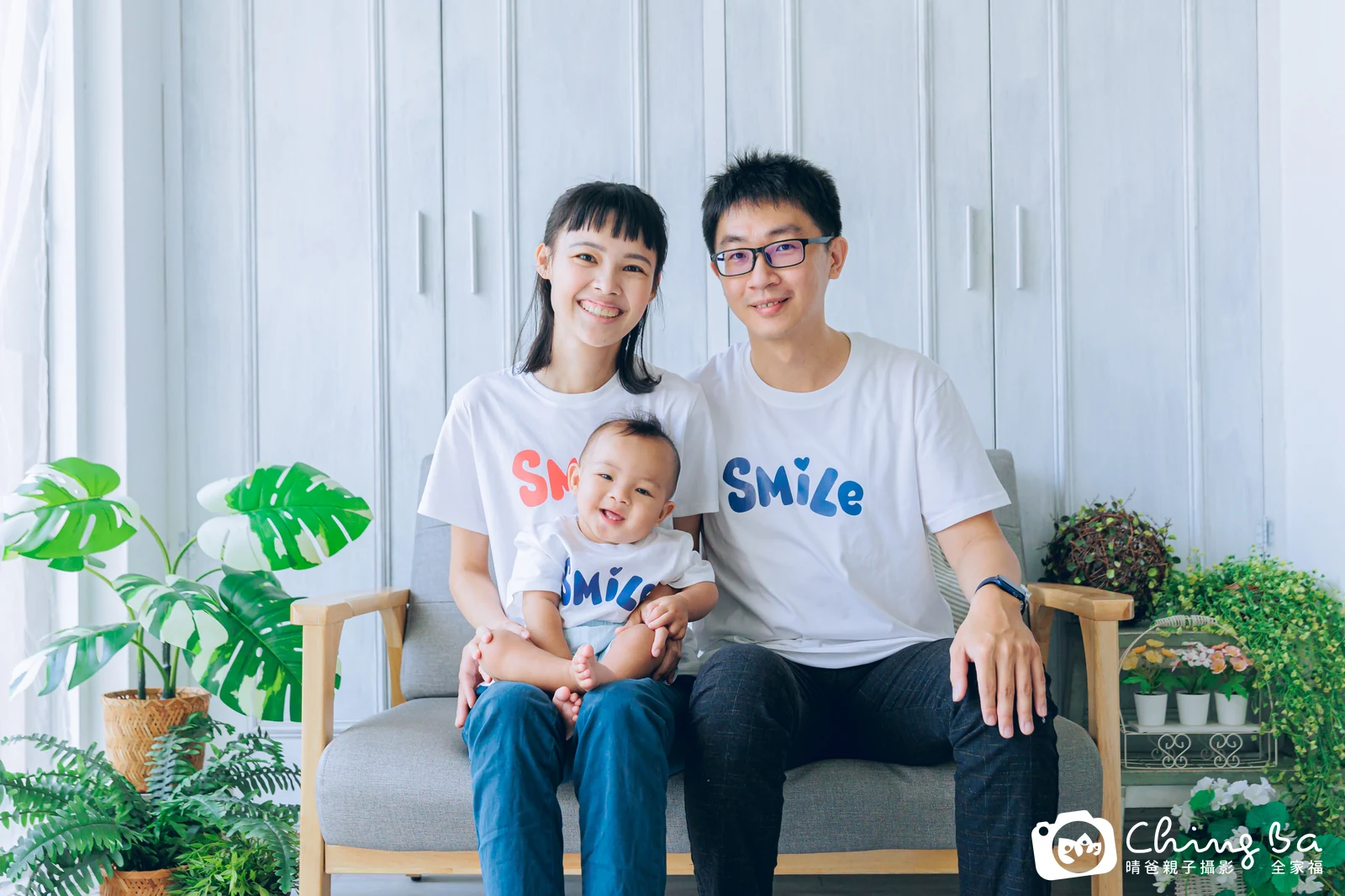 程的台中小家庭抓周拍攝現場