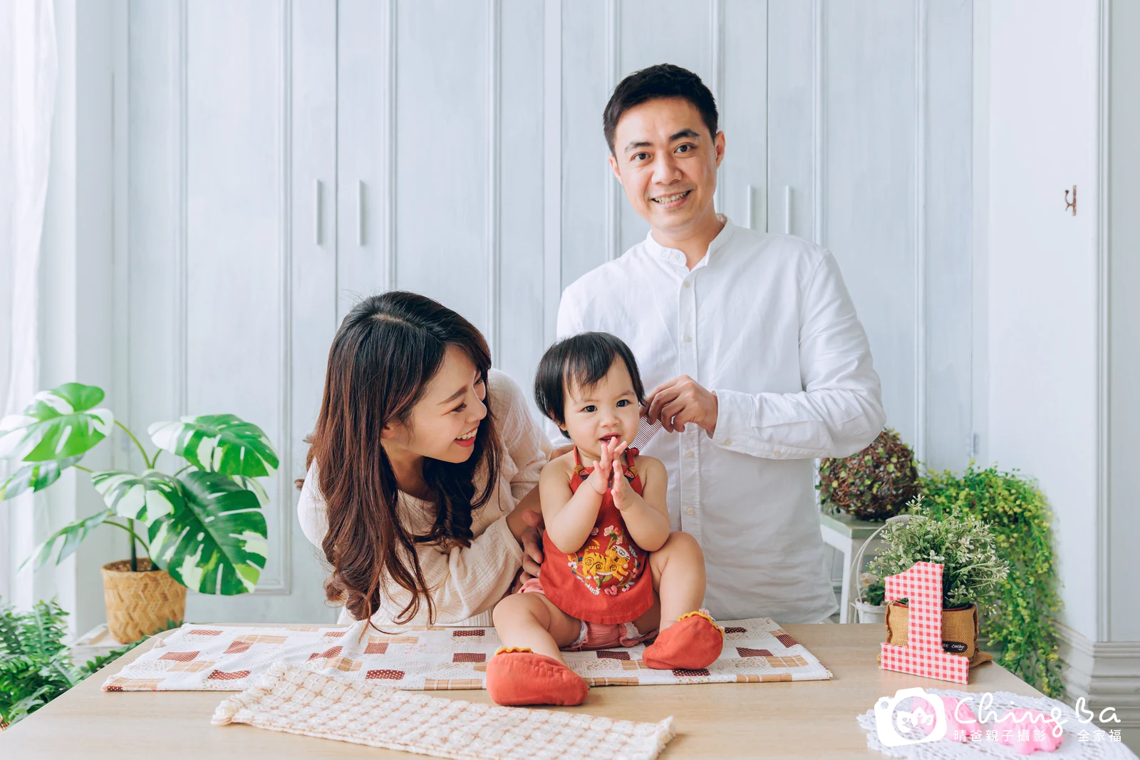 裴裴的台中小家庭抓周拍攝現場