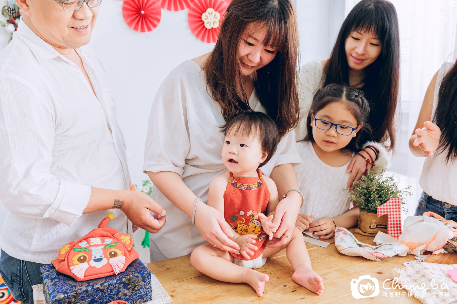 芯芯的台中小家庭抓周拍攝現場